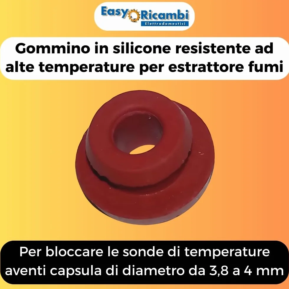 Gomme Support Porte sonde pour poêles à pellets 3.8-4 mm Haut 5.6 mm