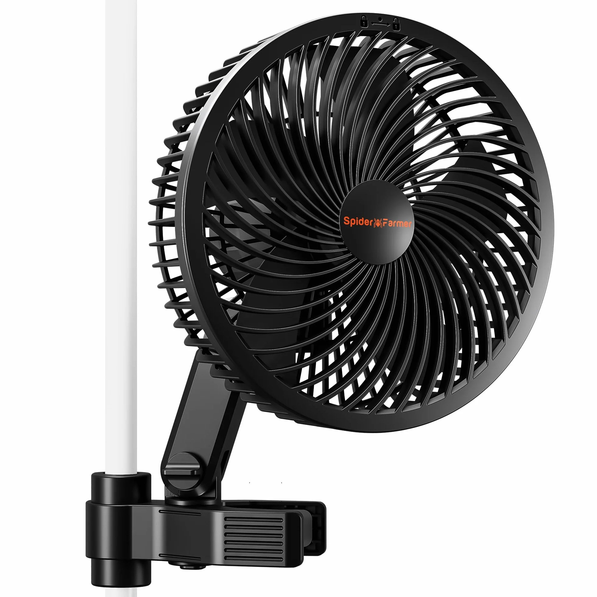 Spider Farmer Ventilateur Clipable 8W 10 Vitesses Contrôle par App Moteur EC IP54 Oscillant pour Tente de Culture