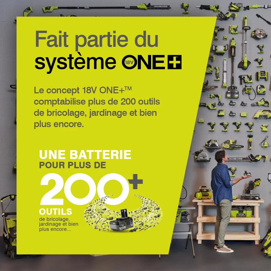 RYOBI Coupe-Bordures sans Fil 18V One+ OLT1832 Ø25-30 cm Hauteur Télescopique Mode Dresse-Bordure