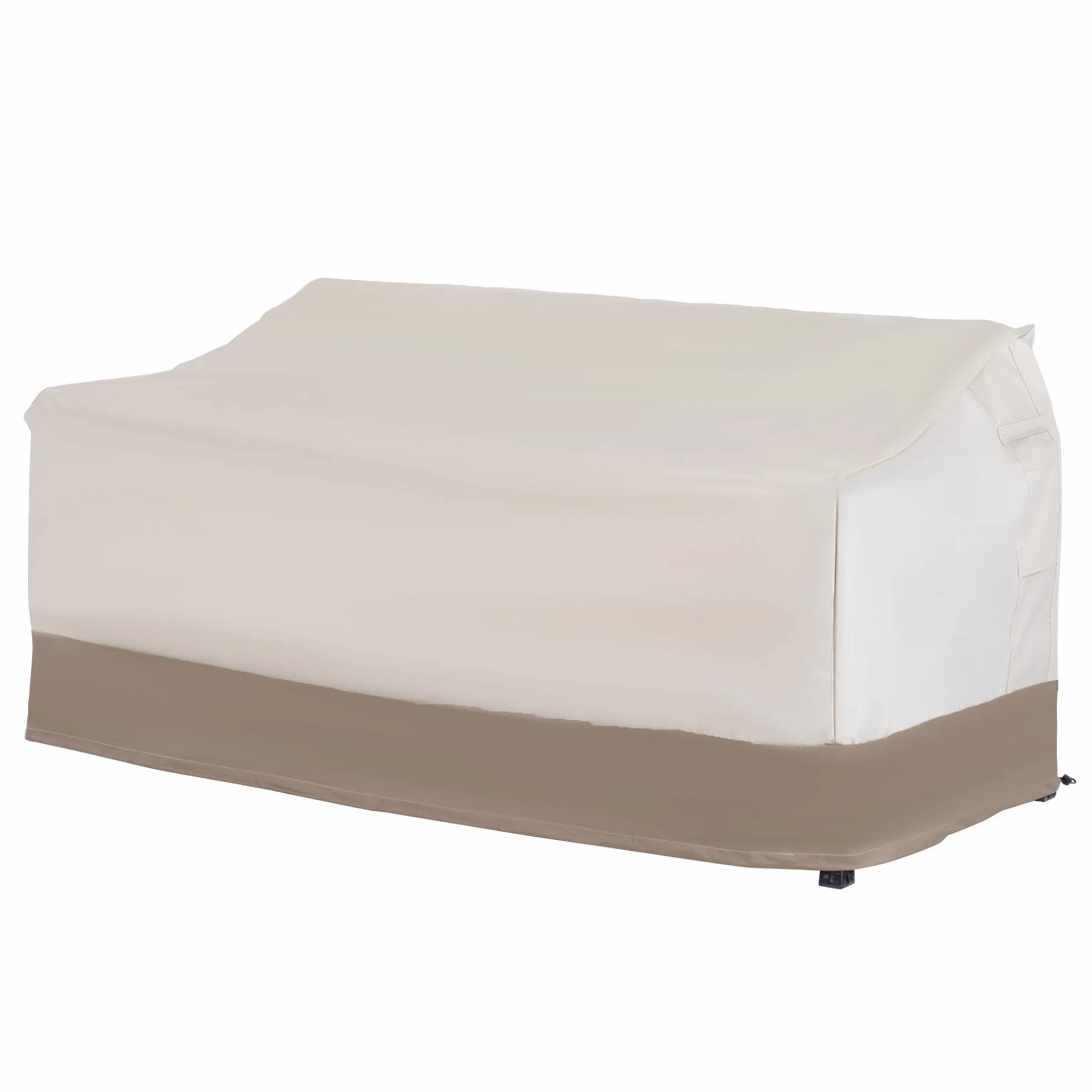 Outsunny Housse de Protection imperméable pour Banc 3 Places 218 x 111 x 63/101 cm Beige/Café