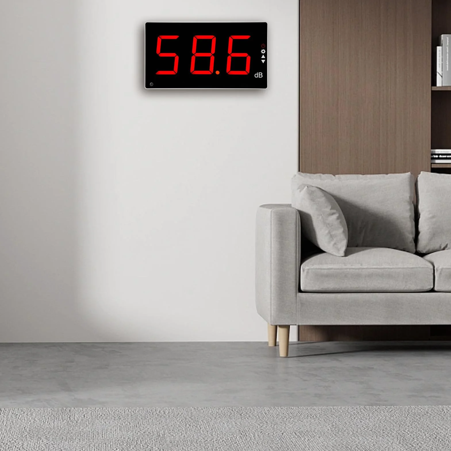 Sonomètre Numérique avec Grand Écran LCD Monté au Mur - Sonomètre Numérique à Écran LCD - Détecteur de Bruit Numérique - Testeur de Surveillance des Décibels - Instrument de Mesure du Volume Sonore 30