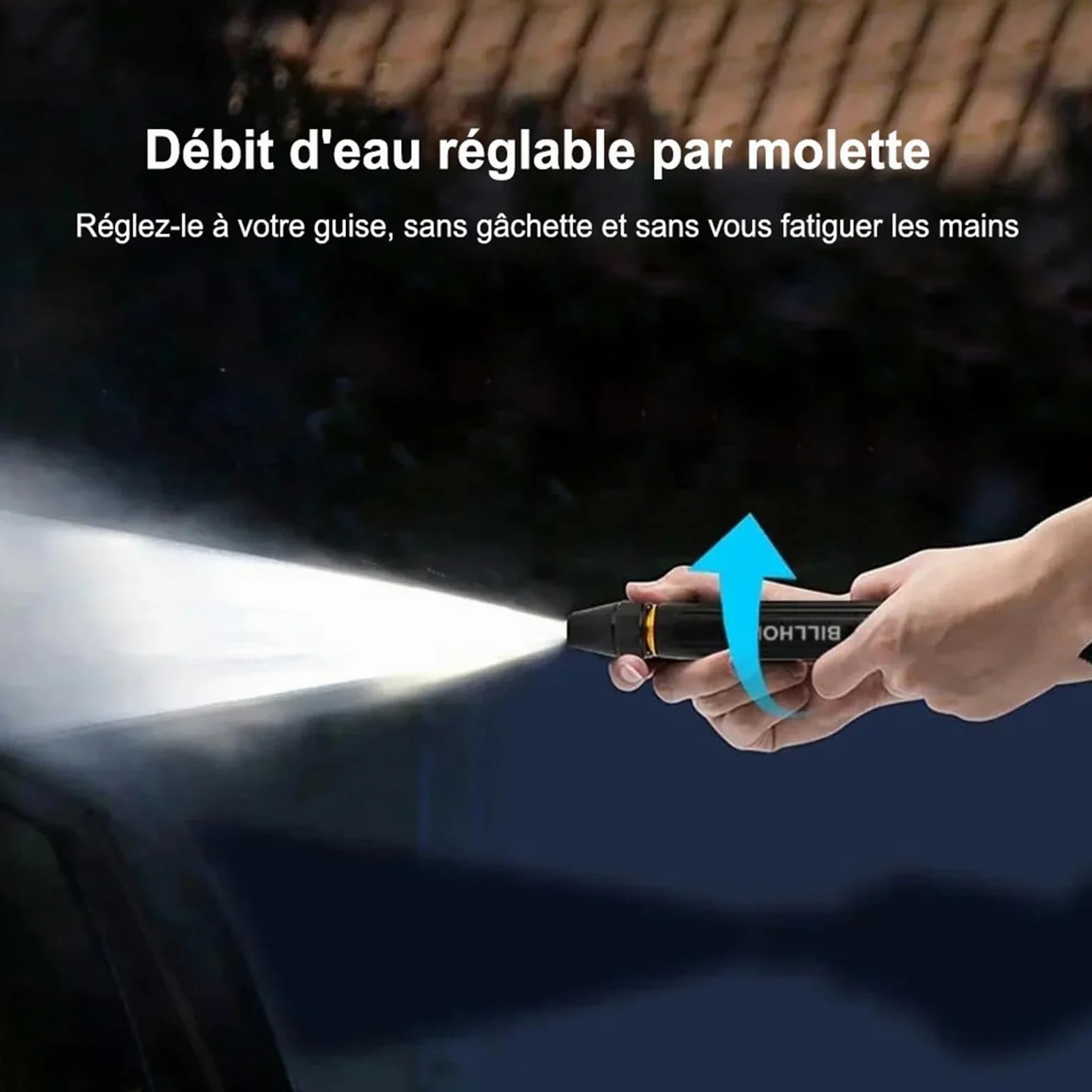 Billhol Pistolet Haute Pression de Lavage Auto pour Maison avec Buse Réglable et Multifonction (1 pièce)
