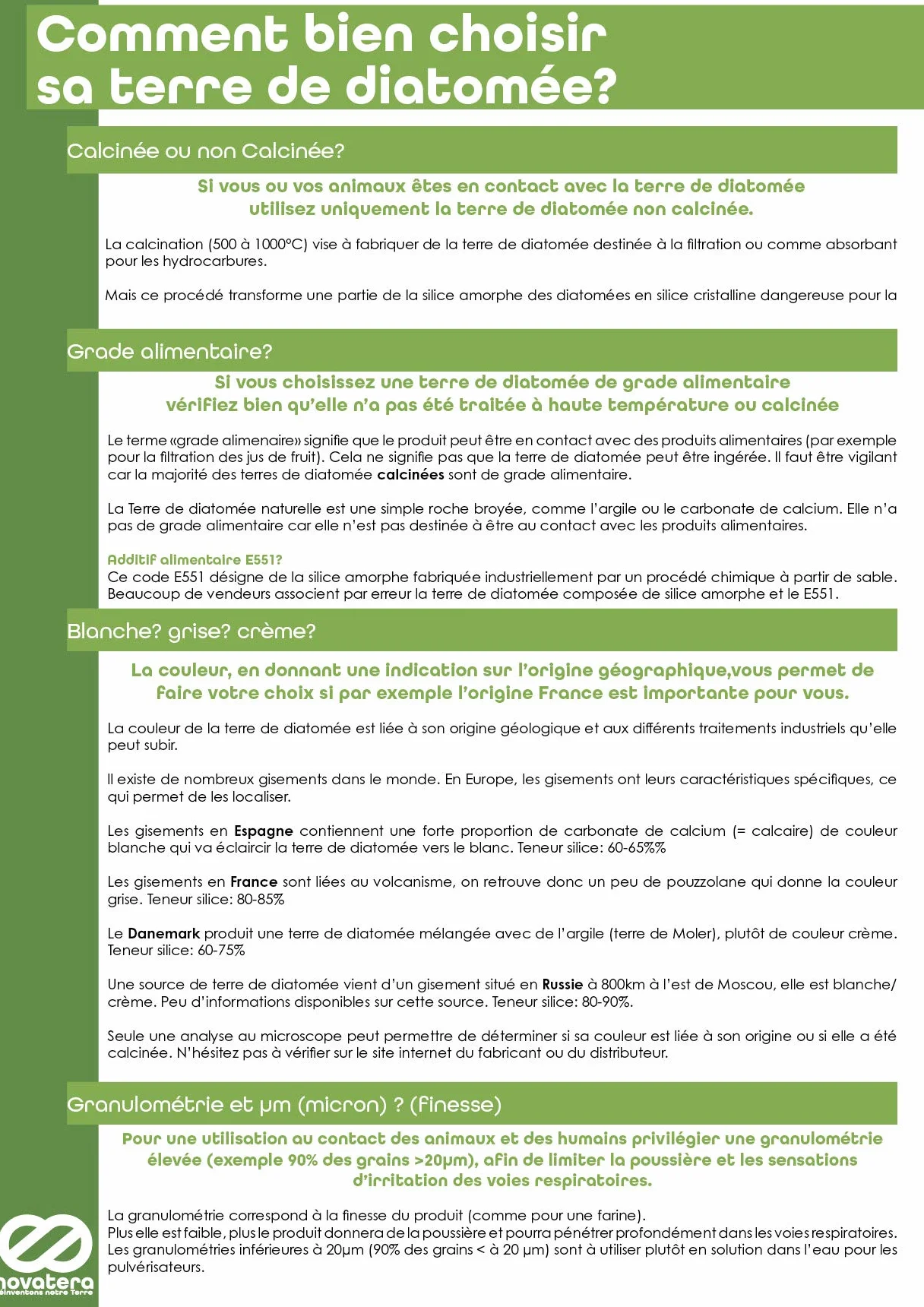 NOVATERA Terre de Diatomée 100% Naturelle Française Ultrapure Non Calcinée Ecocert 2,5kg