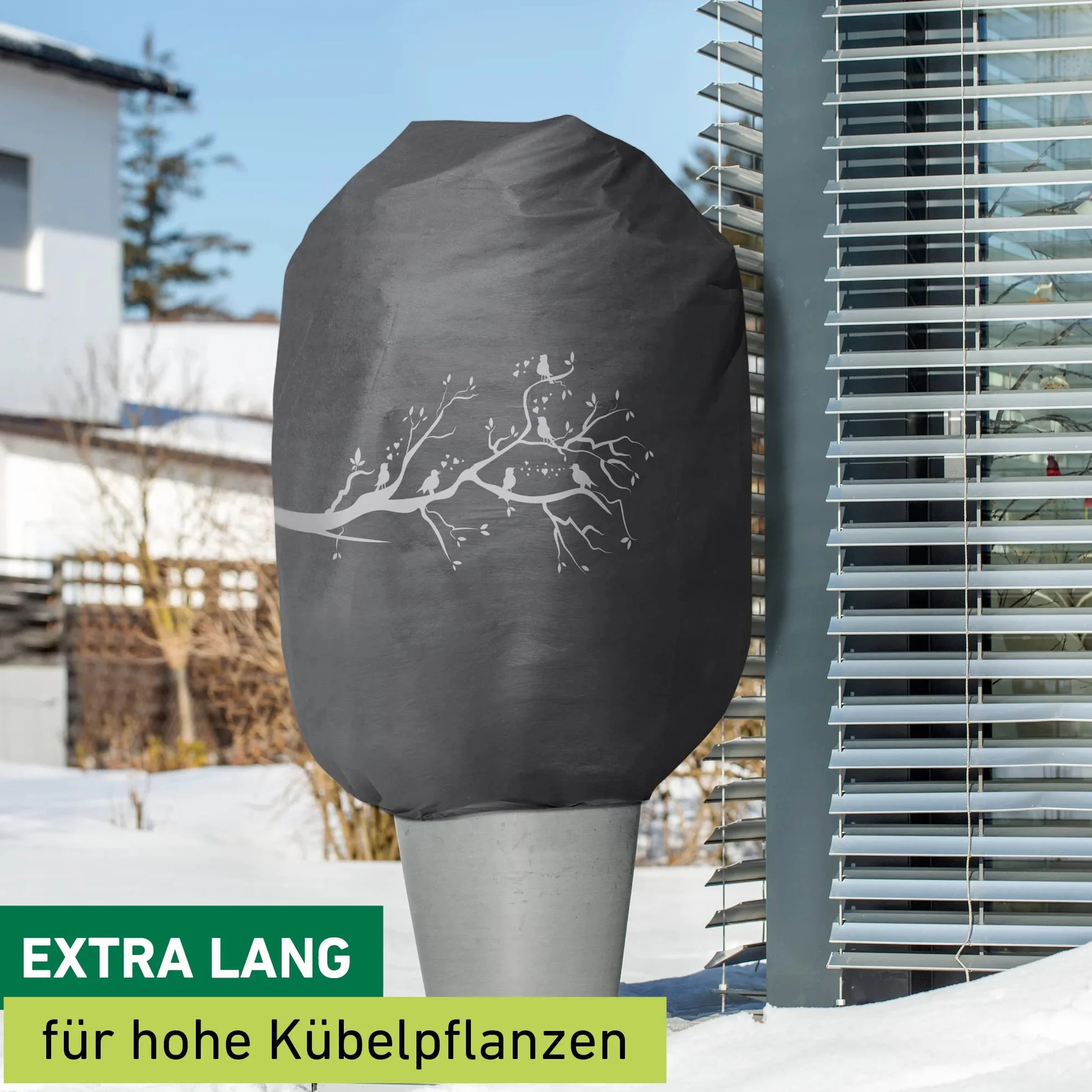Windhager Housse de Protection Hiver XXL 1,4 x 2 m Voile Anti-Gel Plantes résistant aux intempéries Anthracite 07399