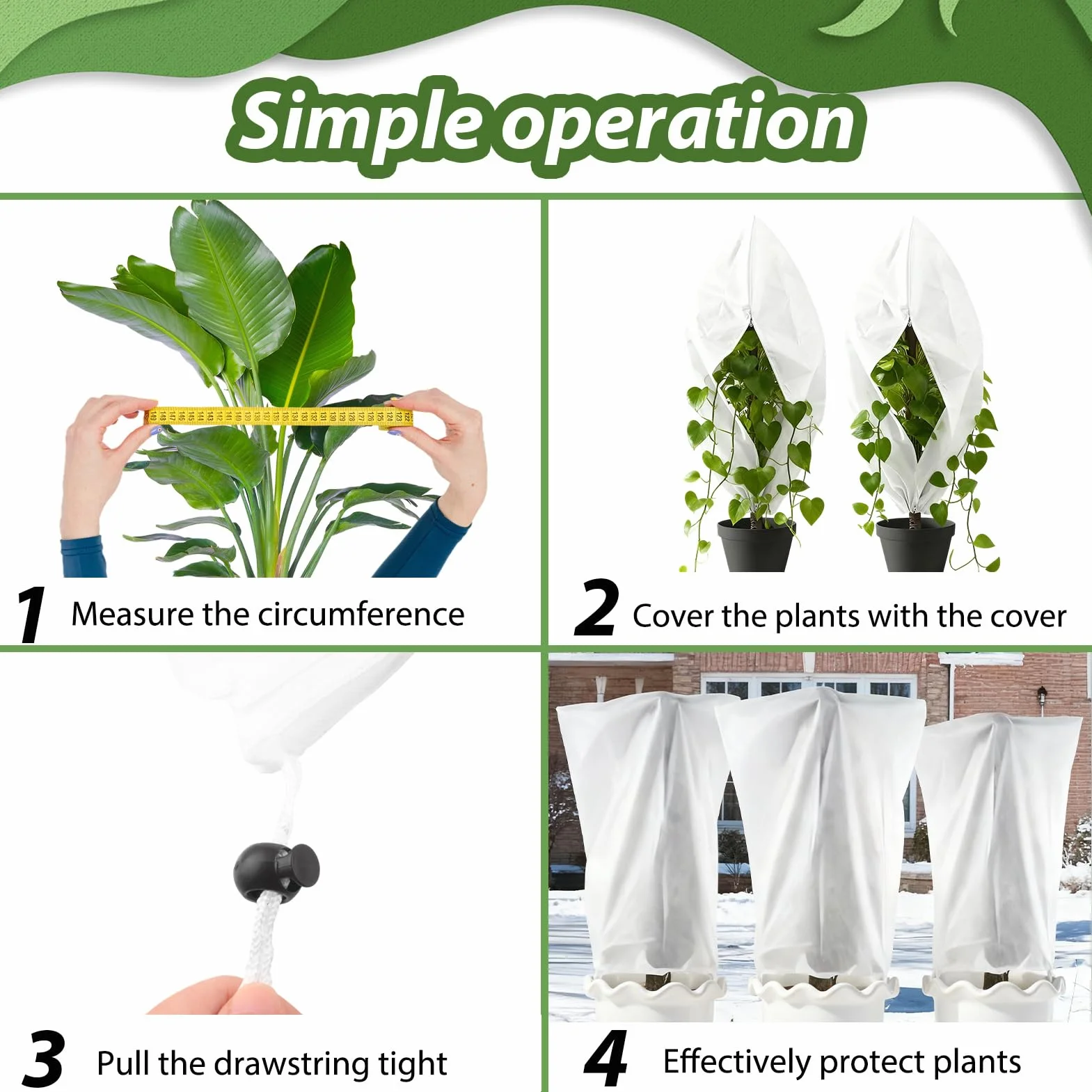 Voile d'Hivernage pour Plantes Extérieur 80x100 cm 2PCS Housse Protection Contre Le Gel Réutilisable