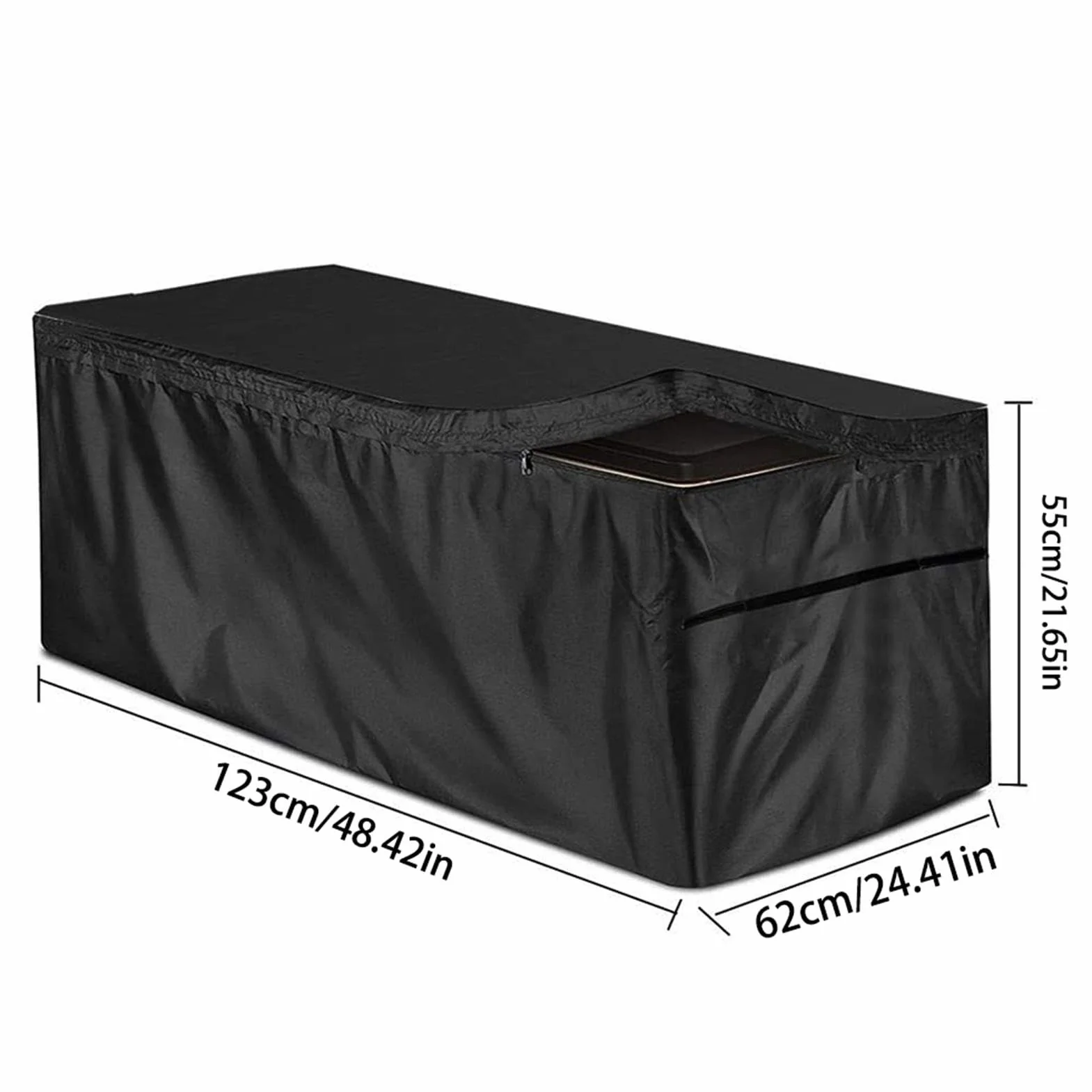 Housse de protection étanche pour coffre à coussins de jardin Oxford 210D avec cordon de serrage