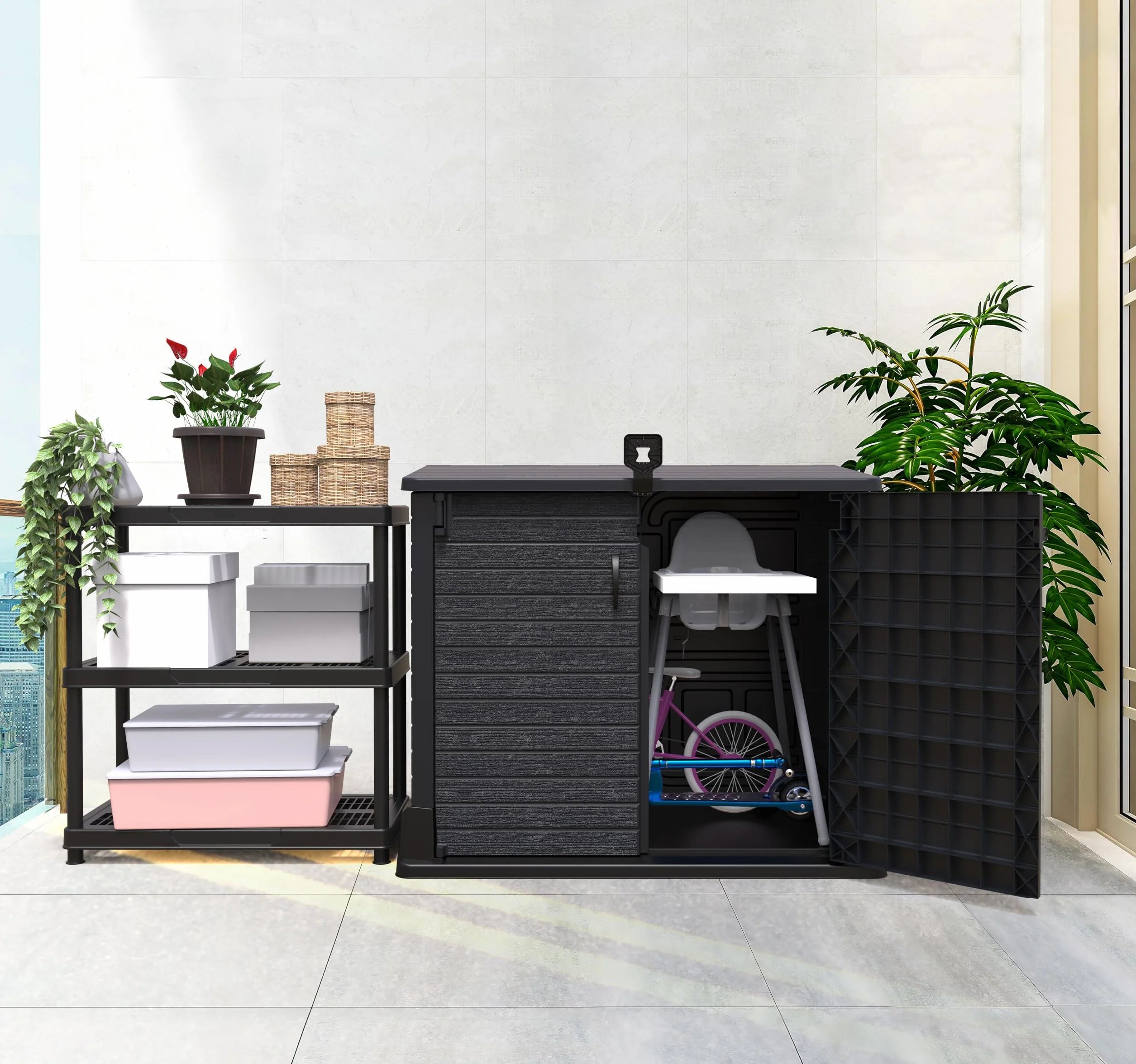 Duramax StoreAway 850L Plastic Garden Shed Outdoor Storage 130x74x110 cm Dark Grey
