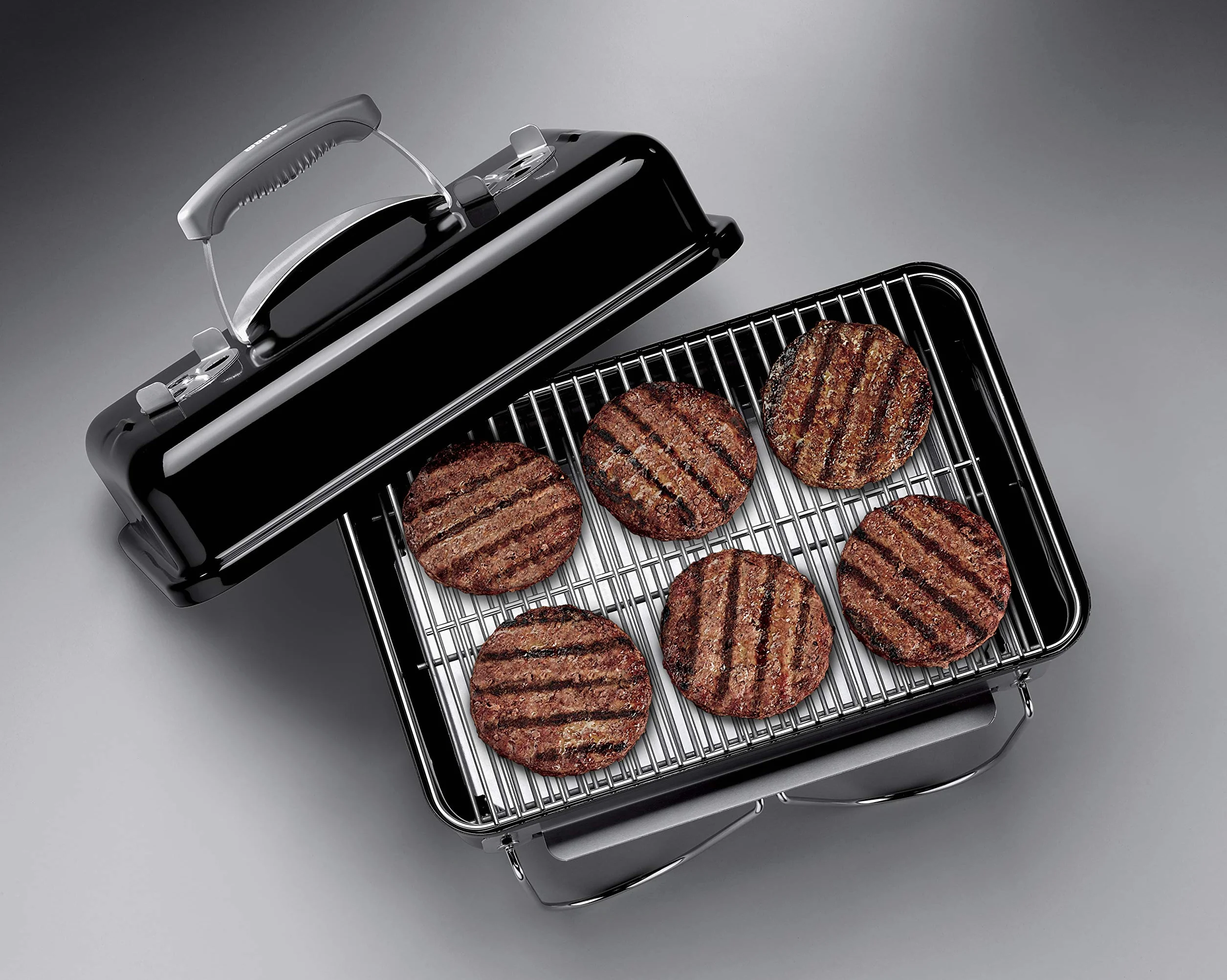 Weber Barbecue au Charbon Go-Anywhere Portable, Pieds Repliables, Design Compact, 42x26 cm, Noir
