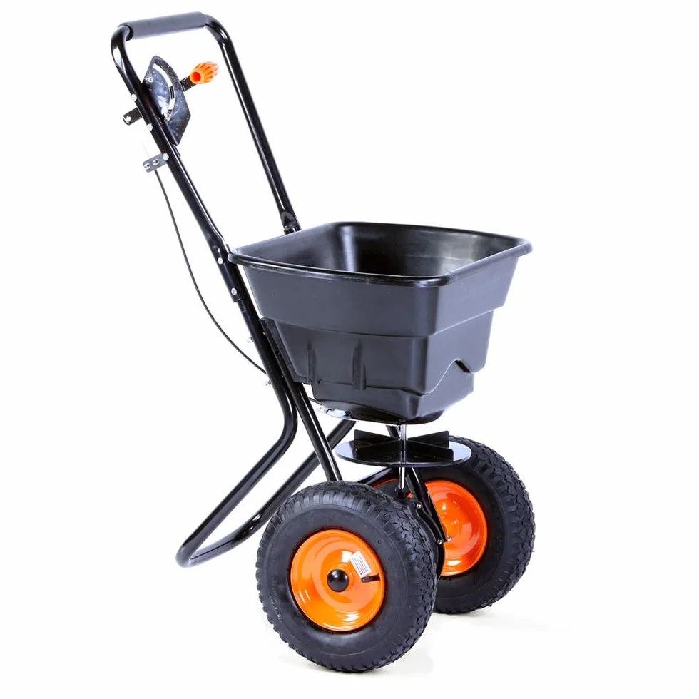 Épandeur centrifuge sur roues FUXTEC FX-GS36 36kg capacité semoir engrais sel gravillons réglage continu