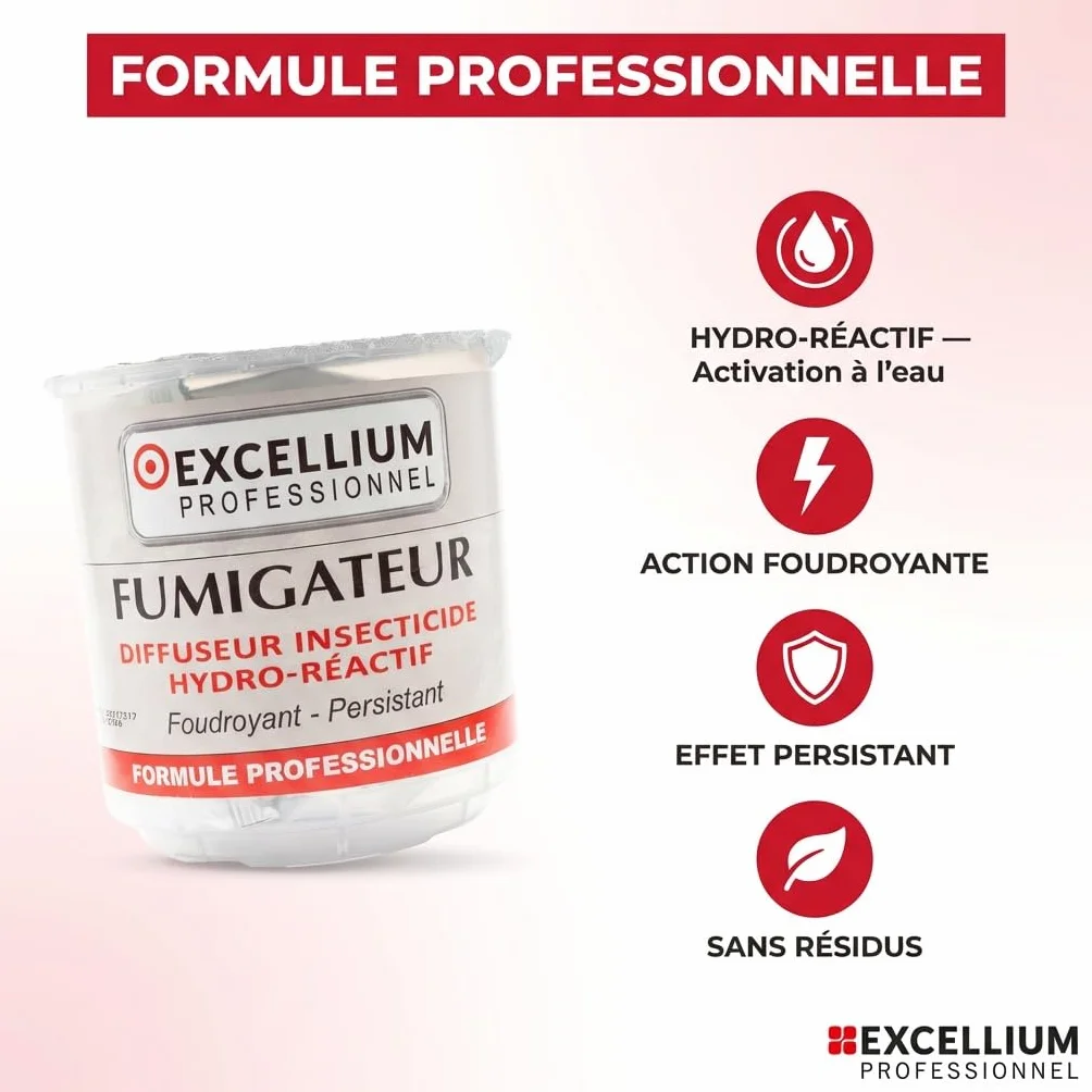 EXCELLIUM PROFESSIONNEL Fumigateur Insecticide Hydro-Réactif 10g 25-50m²