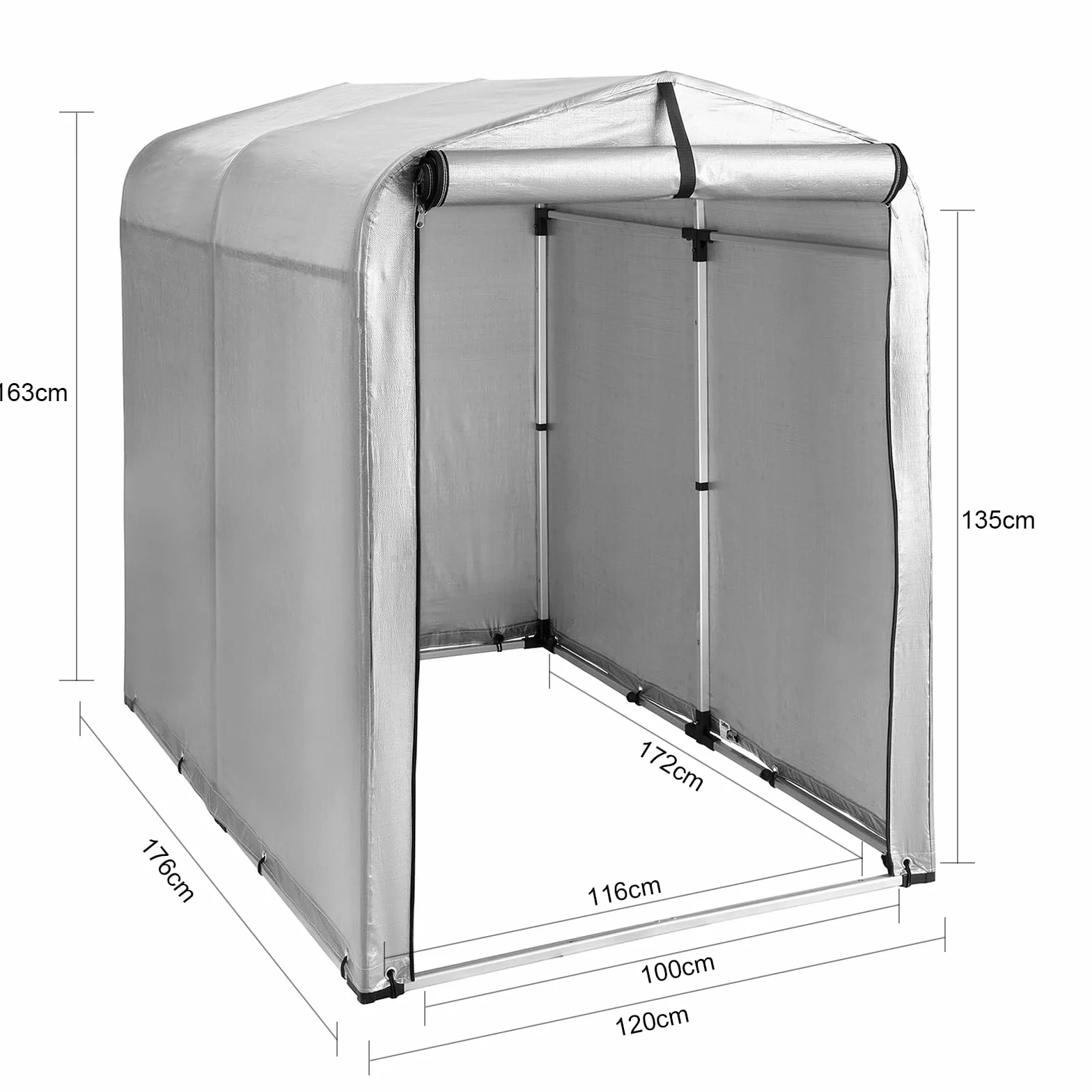 SoBuy Abri de Jardin Imperméable 120x176x163 cm Garage pour Vélo et Outils KLS11