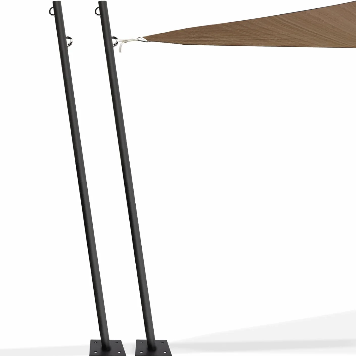 Lot de 2 Mâts de Fixation pour Voile d'Ombrage H.220 cm Acier