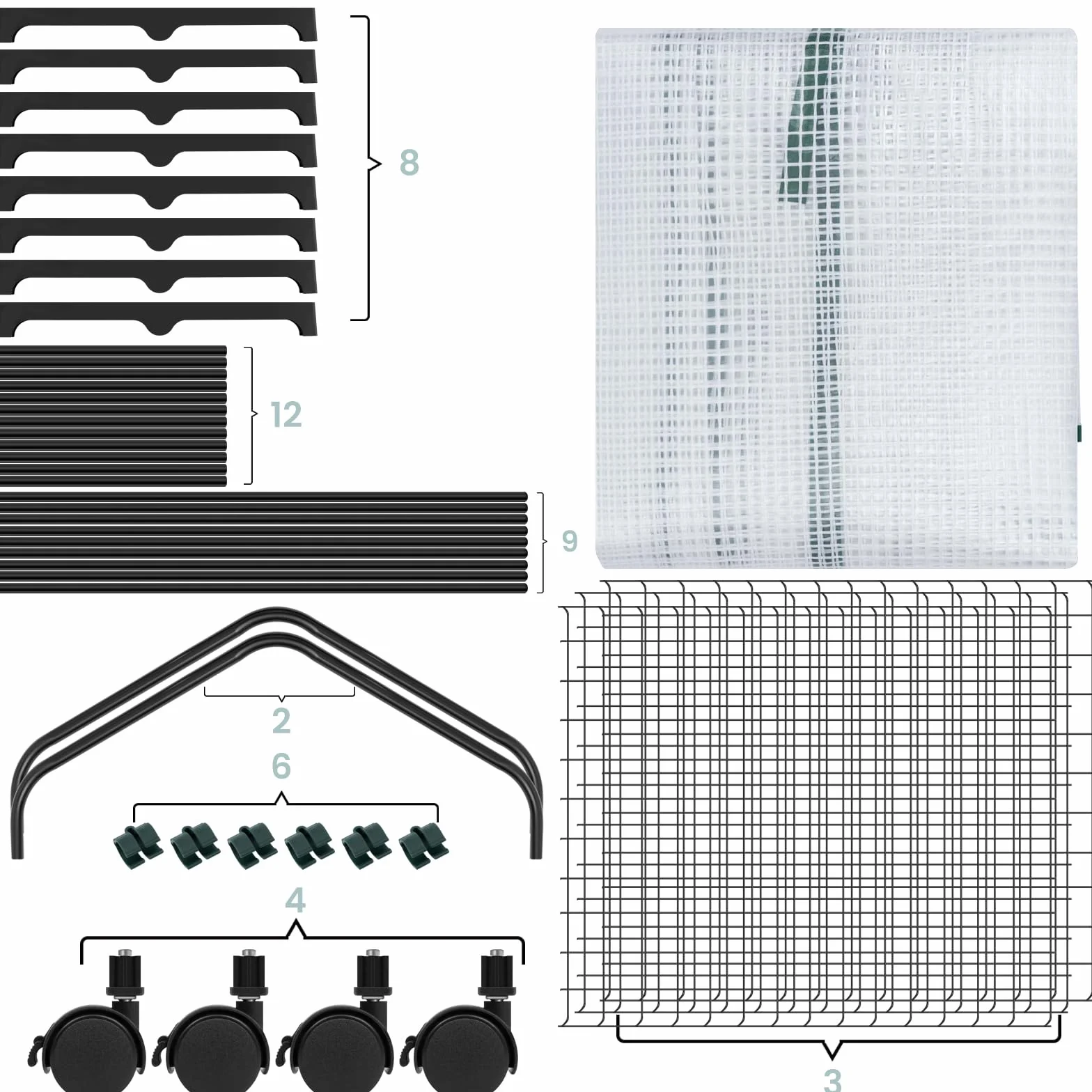 WOLTU Serre de Jardin avec roulettes 70x50x131cm Blanc PE 130g/m²