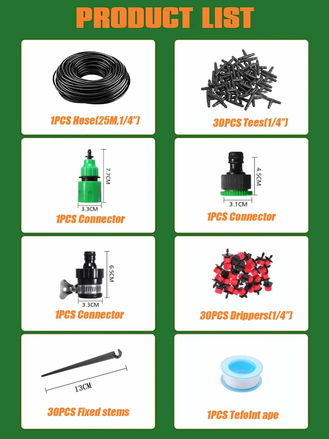 Kit d'irrigation Goutte 25m Micro Irrigation Goutte à Goutte Réglable Jardin Système d’arrosage Automatique