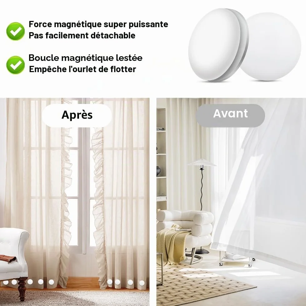 Poids de Nappe de Table Exterieur, Pince de Nappe Extra Lourde avec Aimant en Acier Inoxydable, 10 Pièces (Blanc)