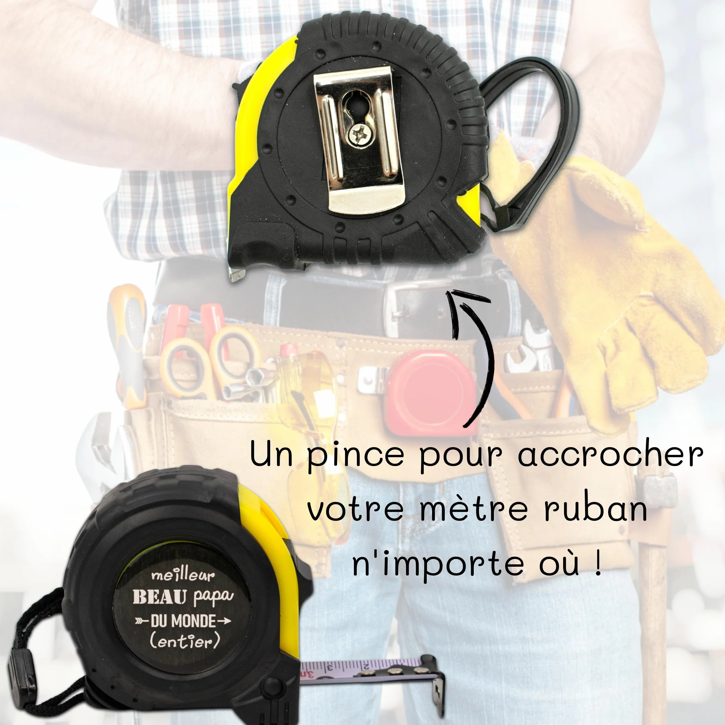 Mètre ruban personnalisé pour beau-père - Cadeau fête des pères et anniversaire