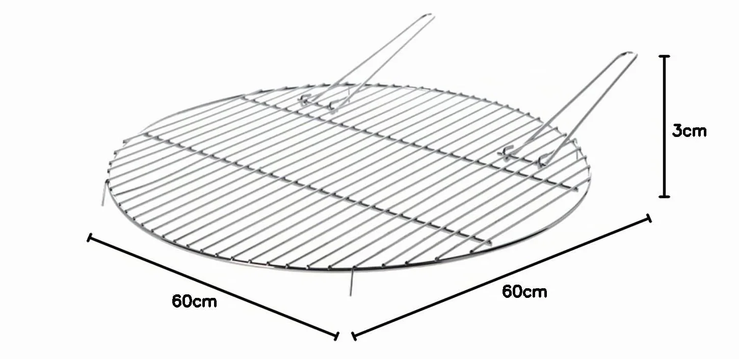 Esschert Design Grille de cuisson pour brasero 59 cm Argenté