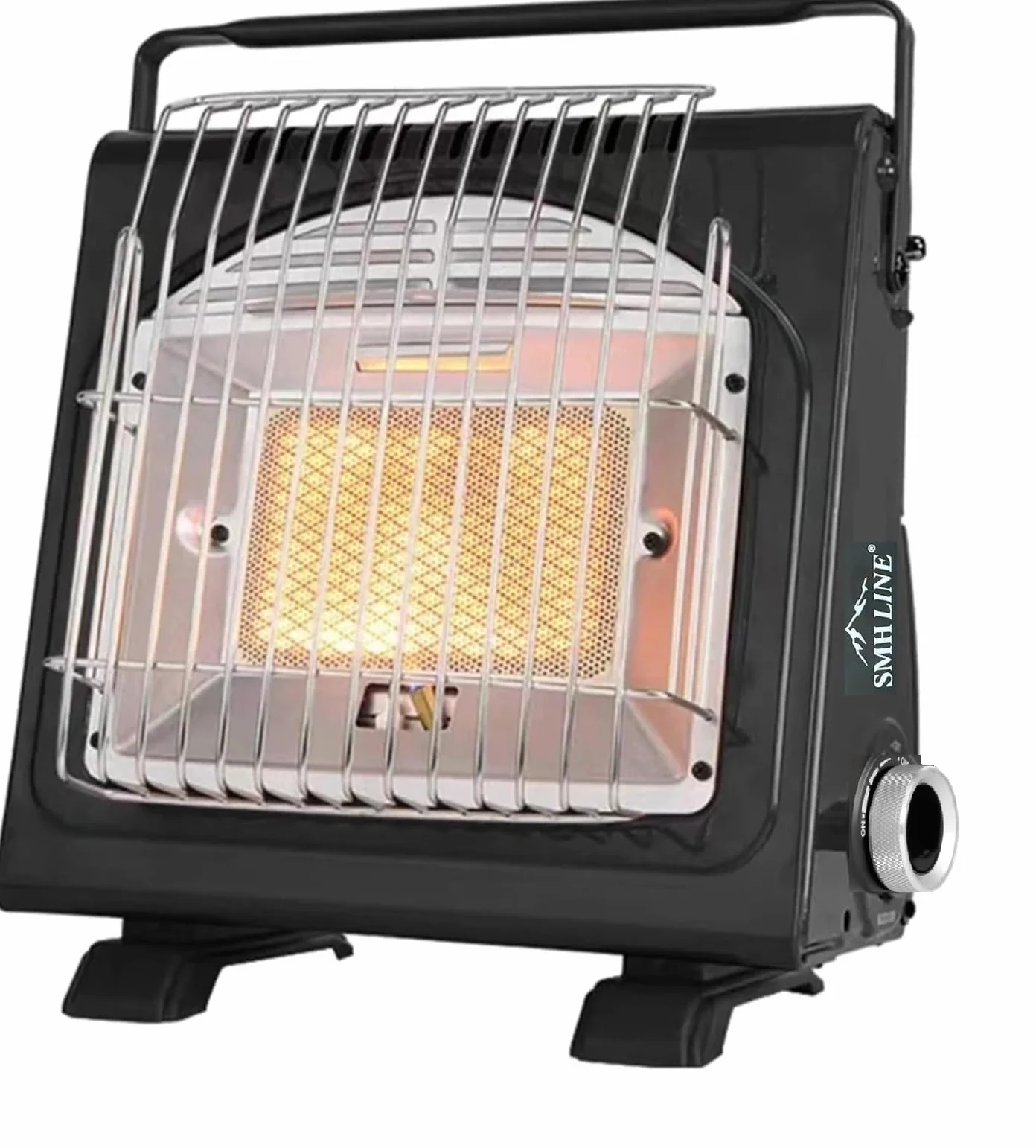 SMH LINE Réchaud à gaz portable 2 en 1 1,7 kW avec 8 cartouches de gaz 227 g