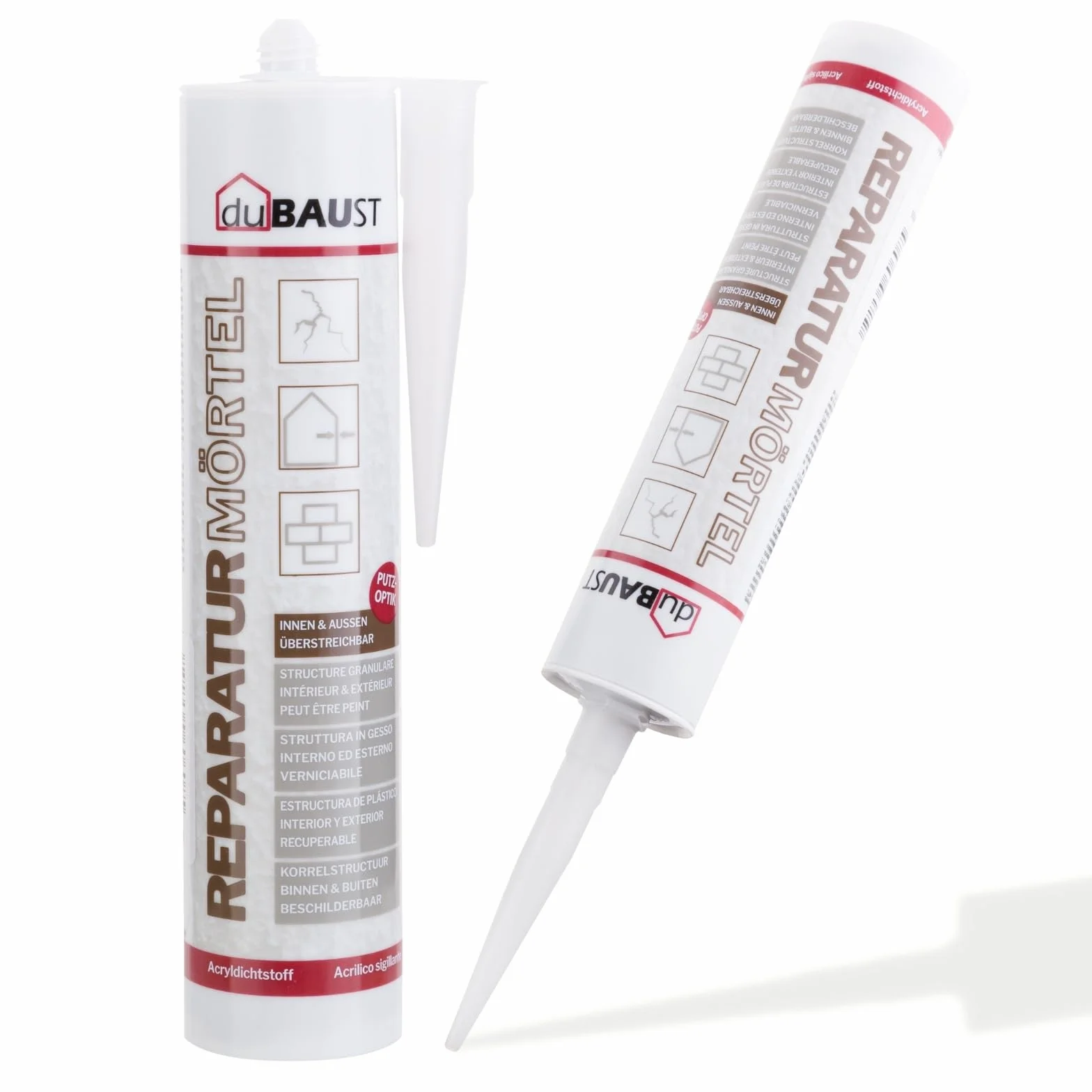 REP24 Mortier de réparation Mastic pour joints Ciment express Cartouche de 310 ml Mastic gris ciment (1)