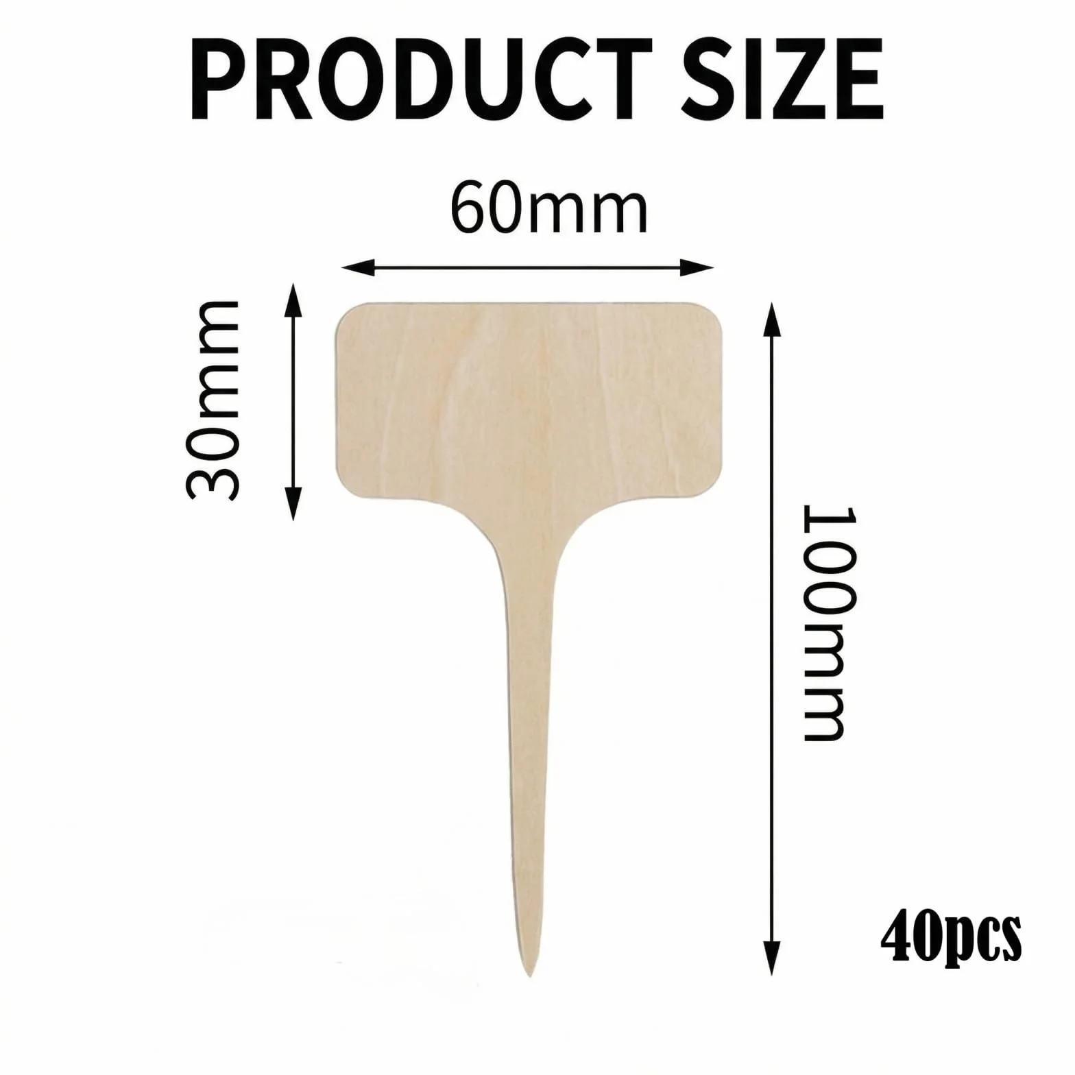Étiquettes Jardin en Bambou 40 Pièces 6 x 10 cm, Marqueurs pour Plantes et Potager