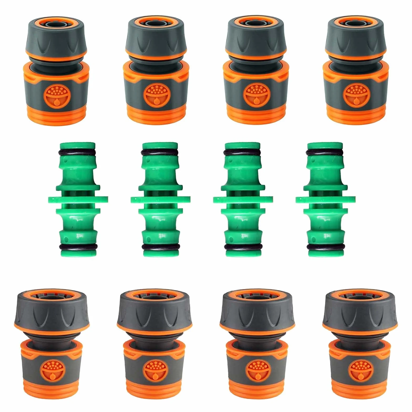 Raccord Tuyau d'Arrosage 19mm 25mm 1/2in 3/4in Connecteur Rapide Bidirectionnel Plastique