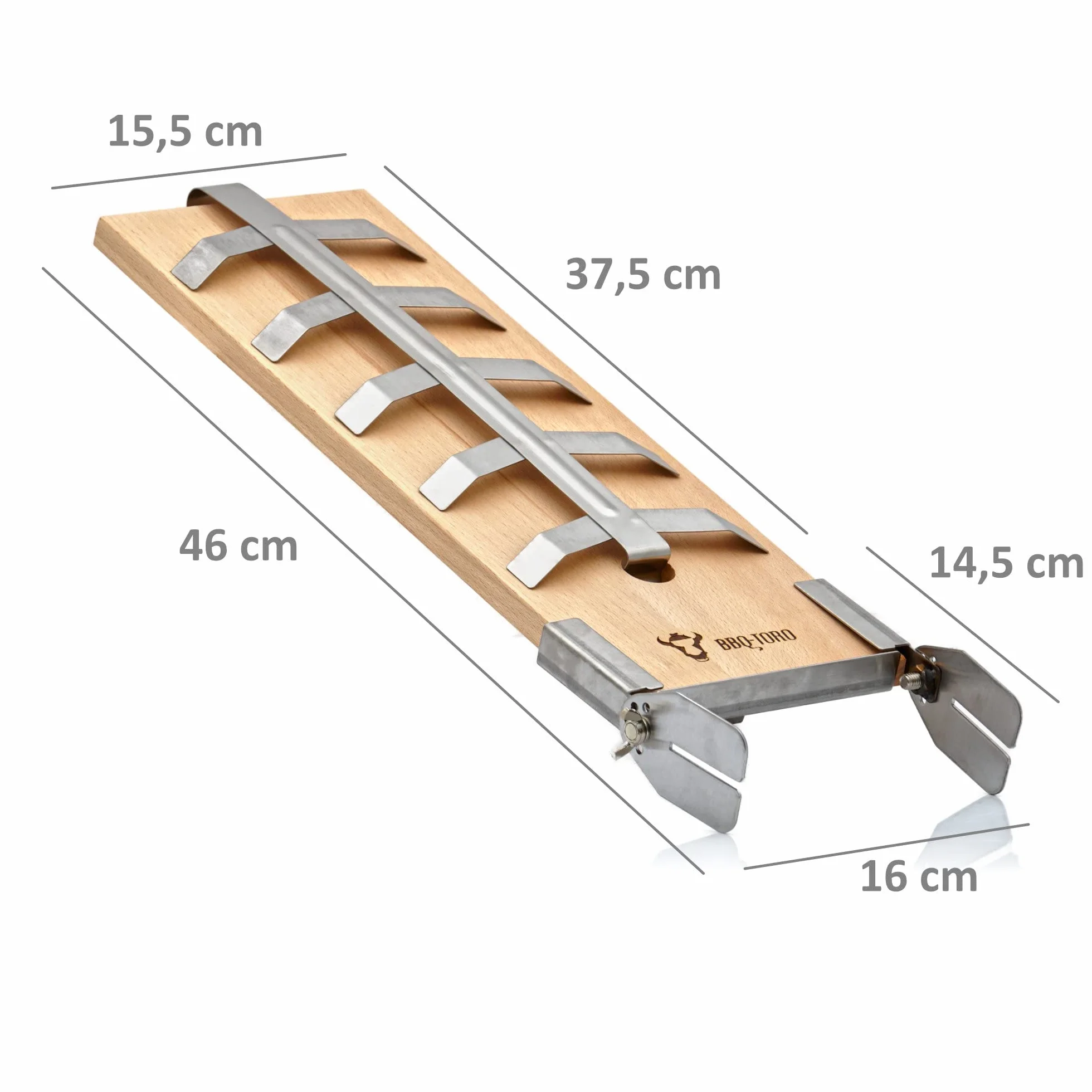 BBQ-Toro Planche à saumon en hêtre pour fumer ou griller avec support
