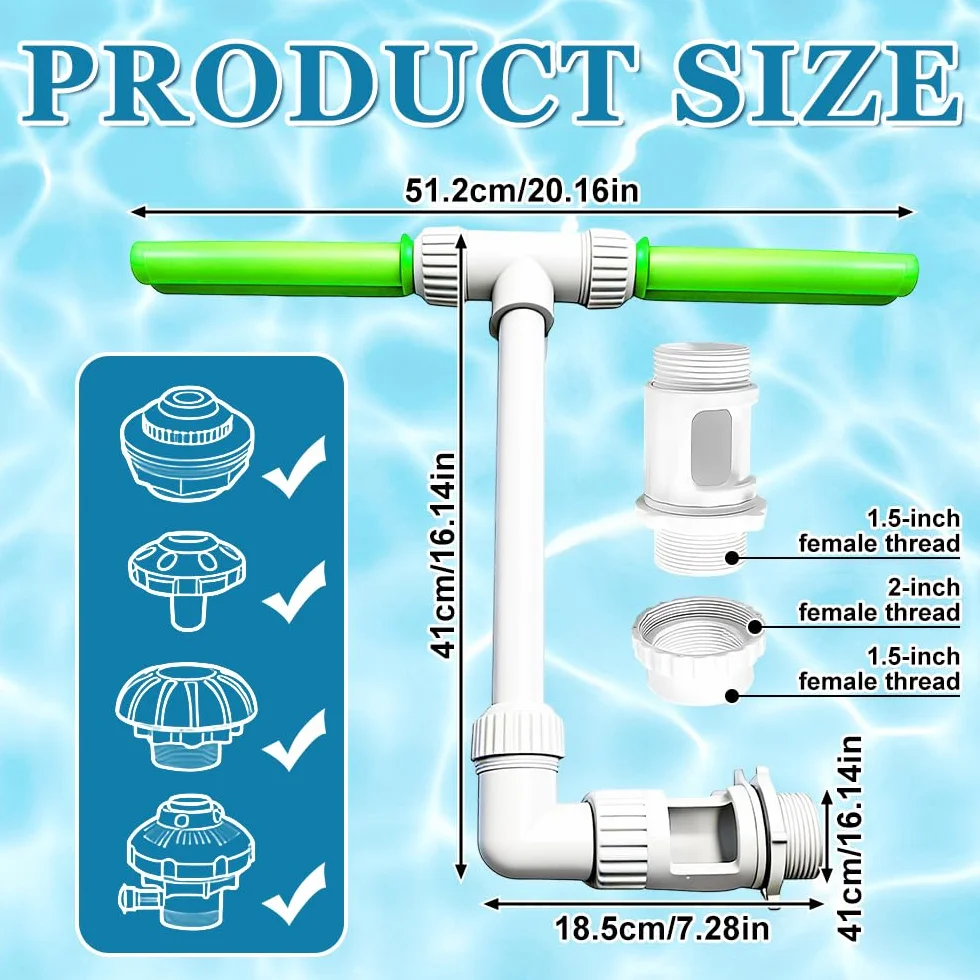 Fontaine à cascade de piscine Po-ol 360° double avec adaptateur pour piscine et spa