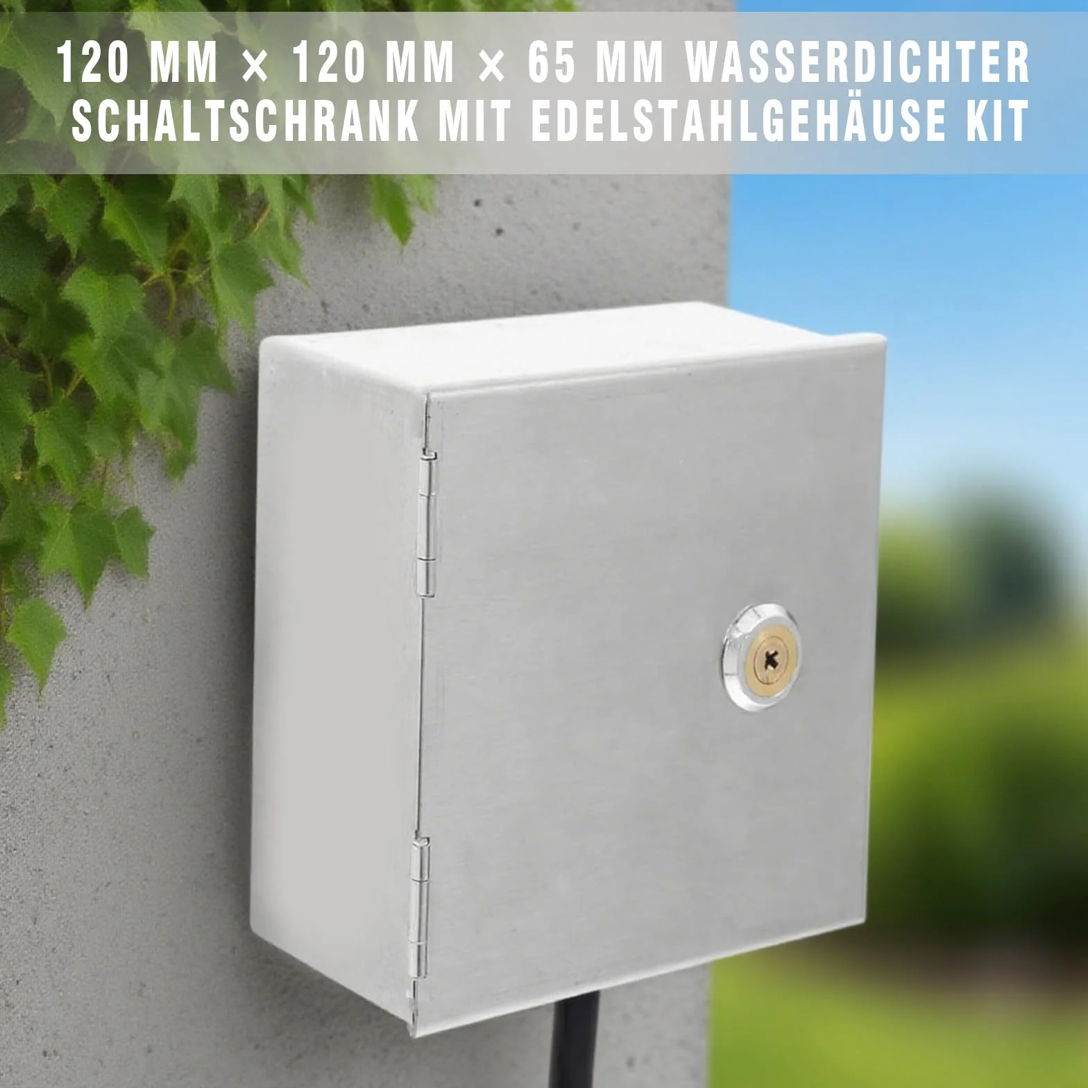 120 mm × 120 mm × 65 mm - Armoire de commande étanche avec kit de boîtier en acier inoxydable - Convient pour la protection des prises extérieures et une alimentation sûre (120 mm x 120 mm x