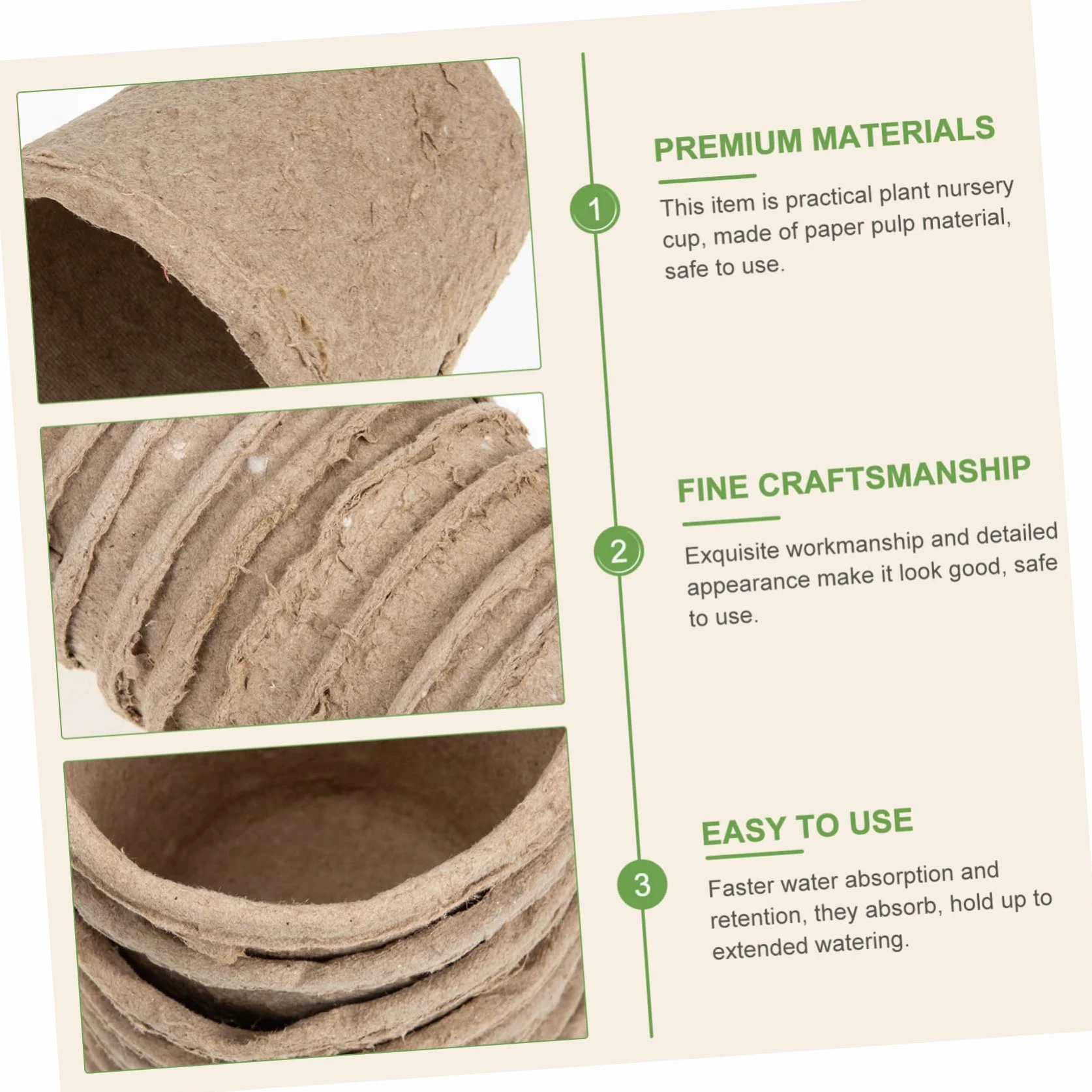 ORFOFE 40 pièces Pots de Semis Biodégradables Papier Pulp Ronds pour Jardinage