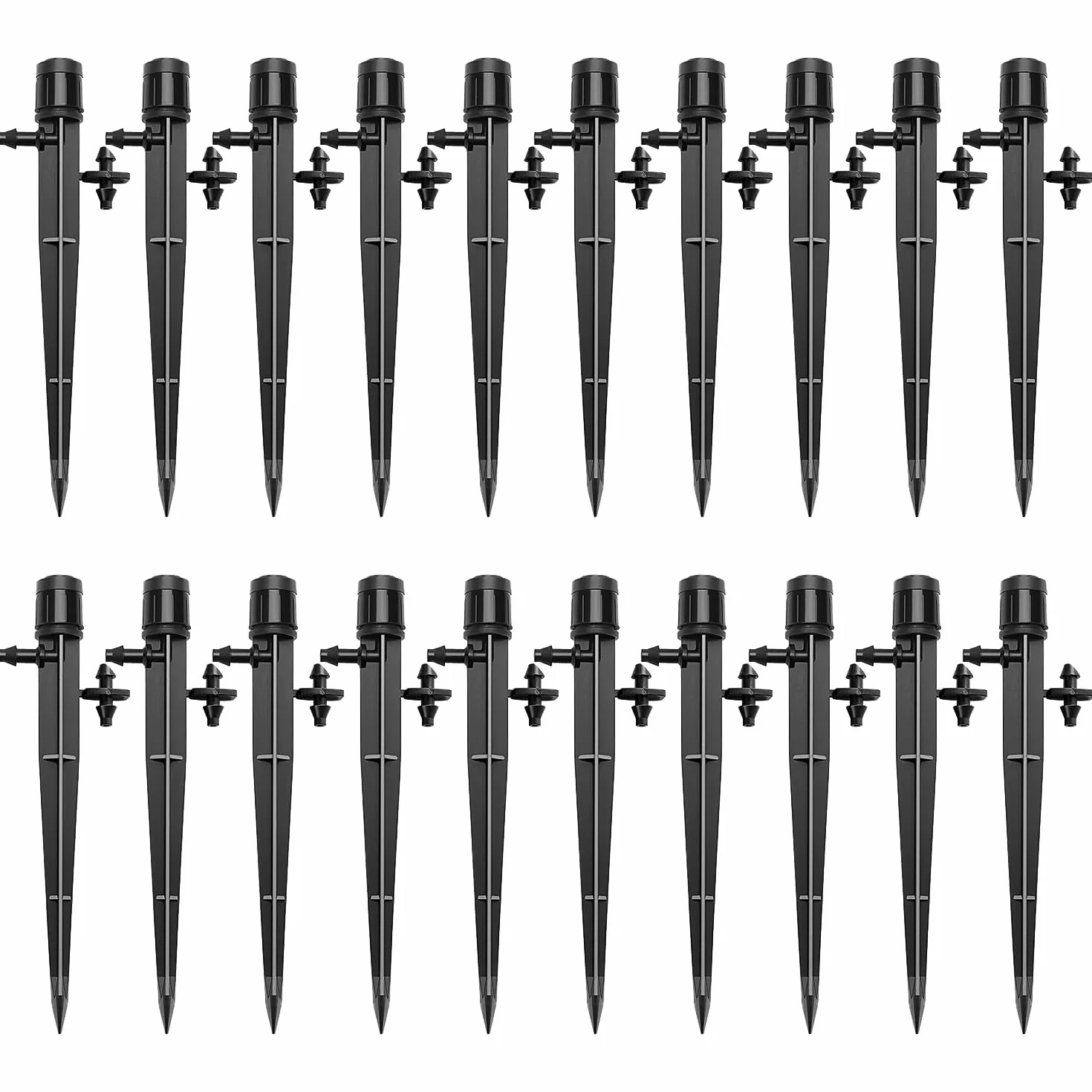 Goutteur Irrigation Réglable 360 Degrés Micro Asperseur Goutte à Goutte pour Tube 4/7 mm, Noir 20 Pièces