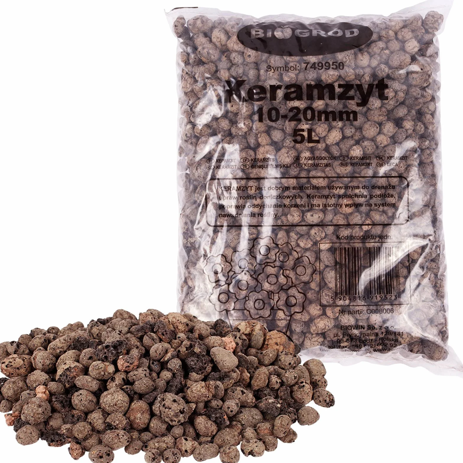 Browin Leca Galets d'argile 10-20 mm 4l Marron