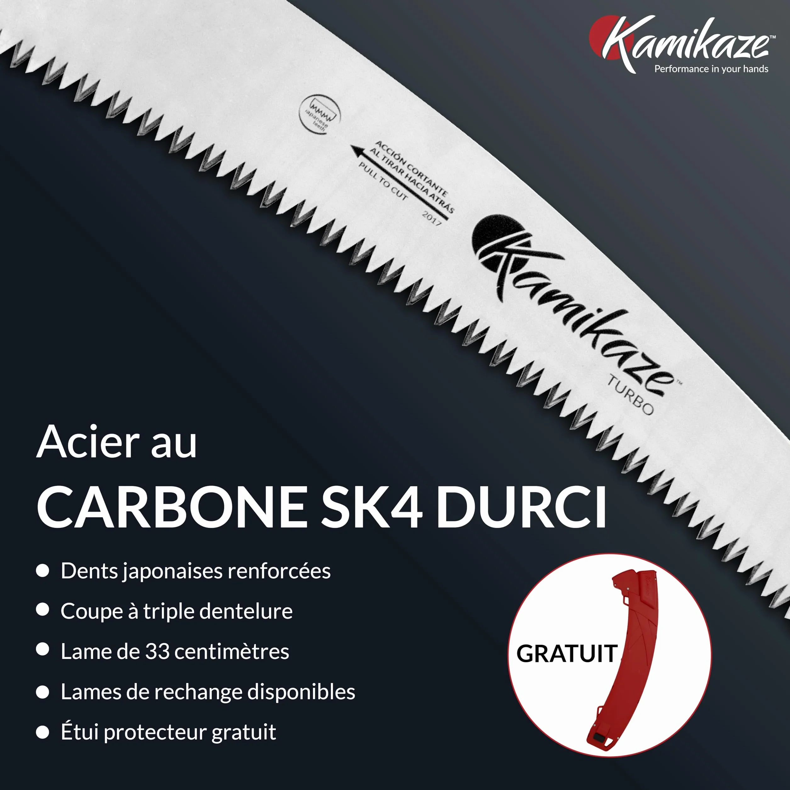 Kamikaze Kit d’Élagage en Hauteur 3 en 1 de 6m – Coupe-Branche Télescopique avec Sécateur Télescopique + Scie Télescopique, Tête Rotative, Attache Rapide, Compatible avec Outils Wolf (3 x 2 m)