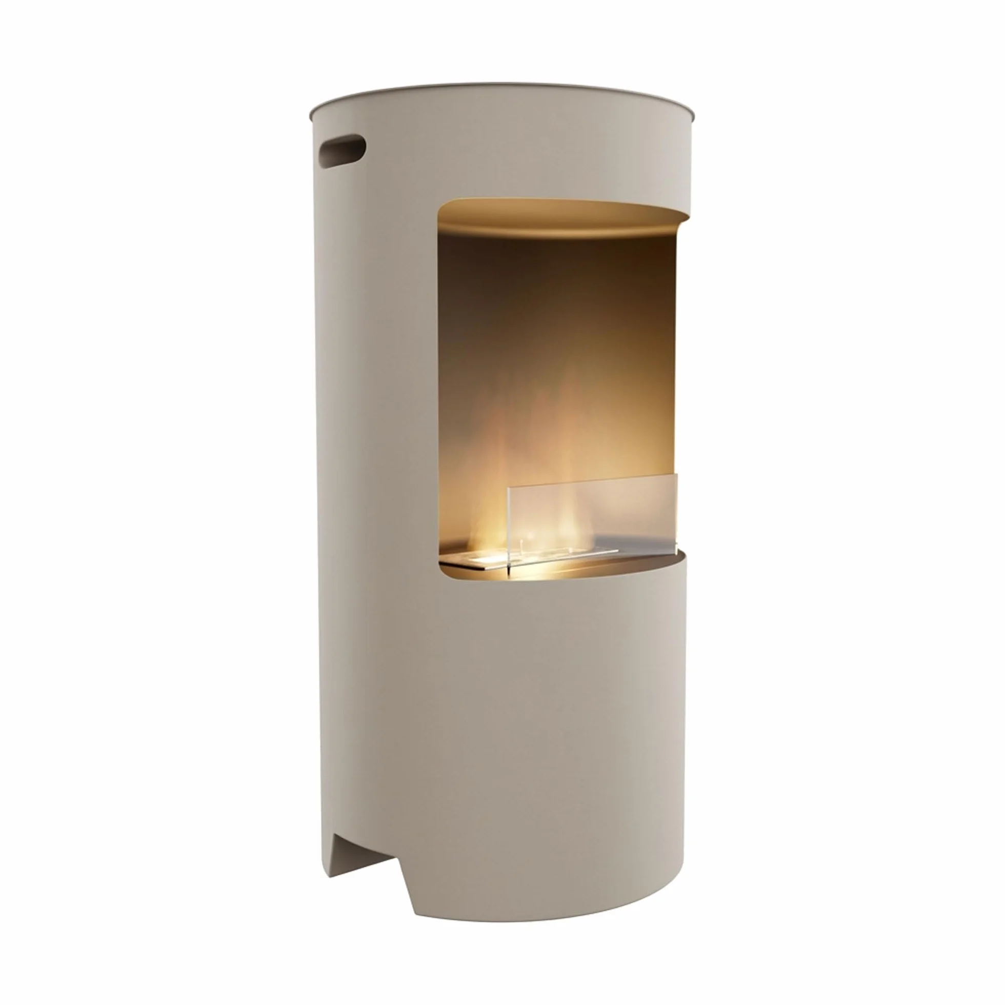 Giulio Cesare Cheminée de sol Ø40x80 cm acier inoxydable taupe design intérieur