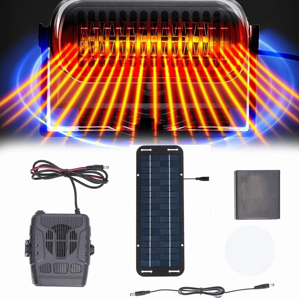 Chauffage à Panneau Solaire Portable Double USB pour Serre Maison Animaux