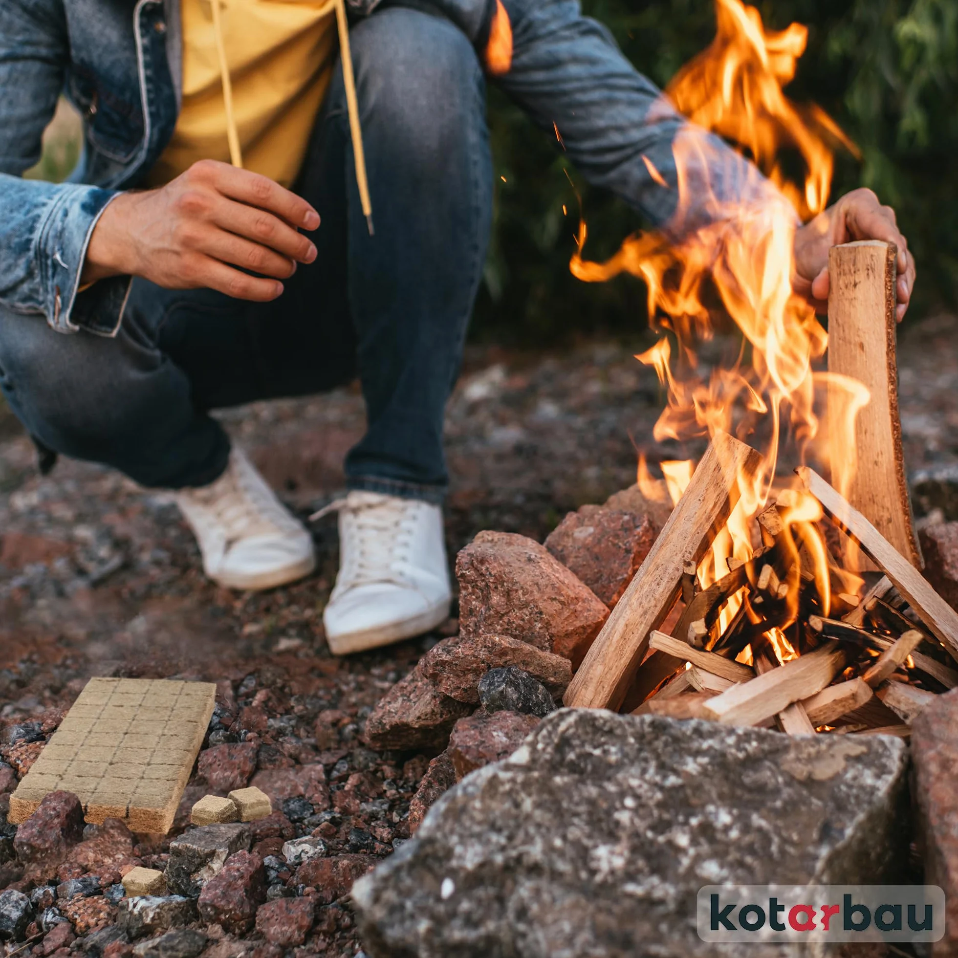 KOTARBAU® Lot de 400 Pièces Allume Feu Cube - Laine De Bois - 25 x 8 x 13 cm - Naturel