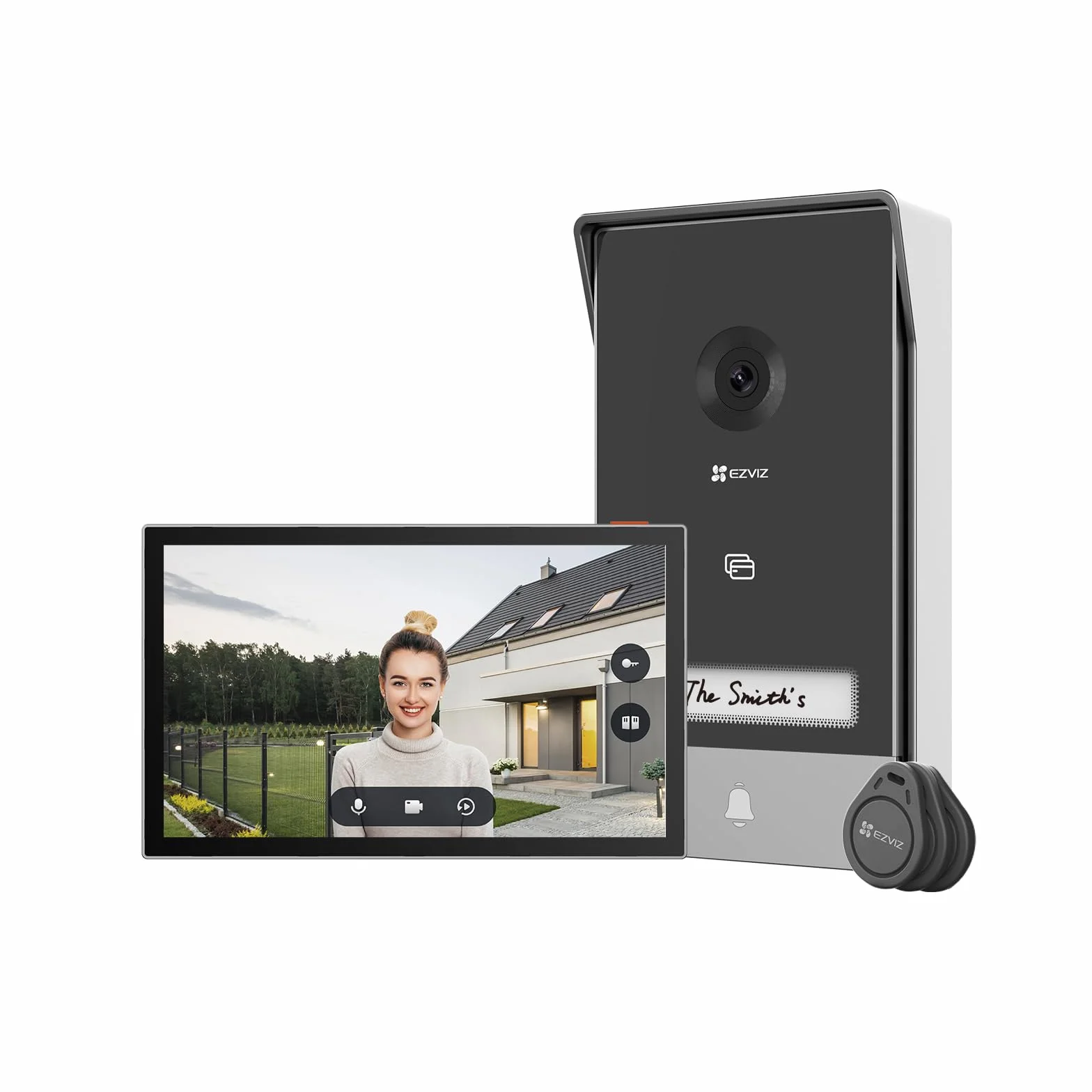 EZVIZ HP7 2K Visiophone Connecté Interphone Vidéo 7 Pouces Moniteur Tactile Unlock à Distance 2 Fils Détection Humaine RFID Audio Bidirectionnel Vision Nocturne étanche WiFi dual-Band