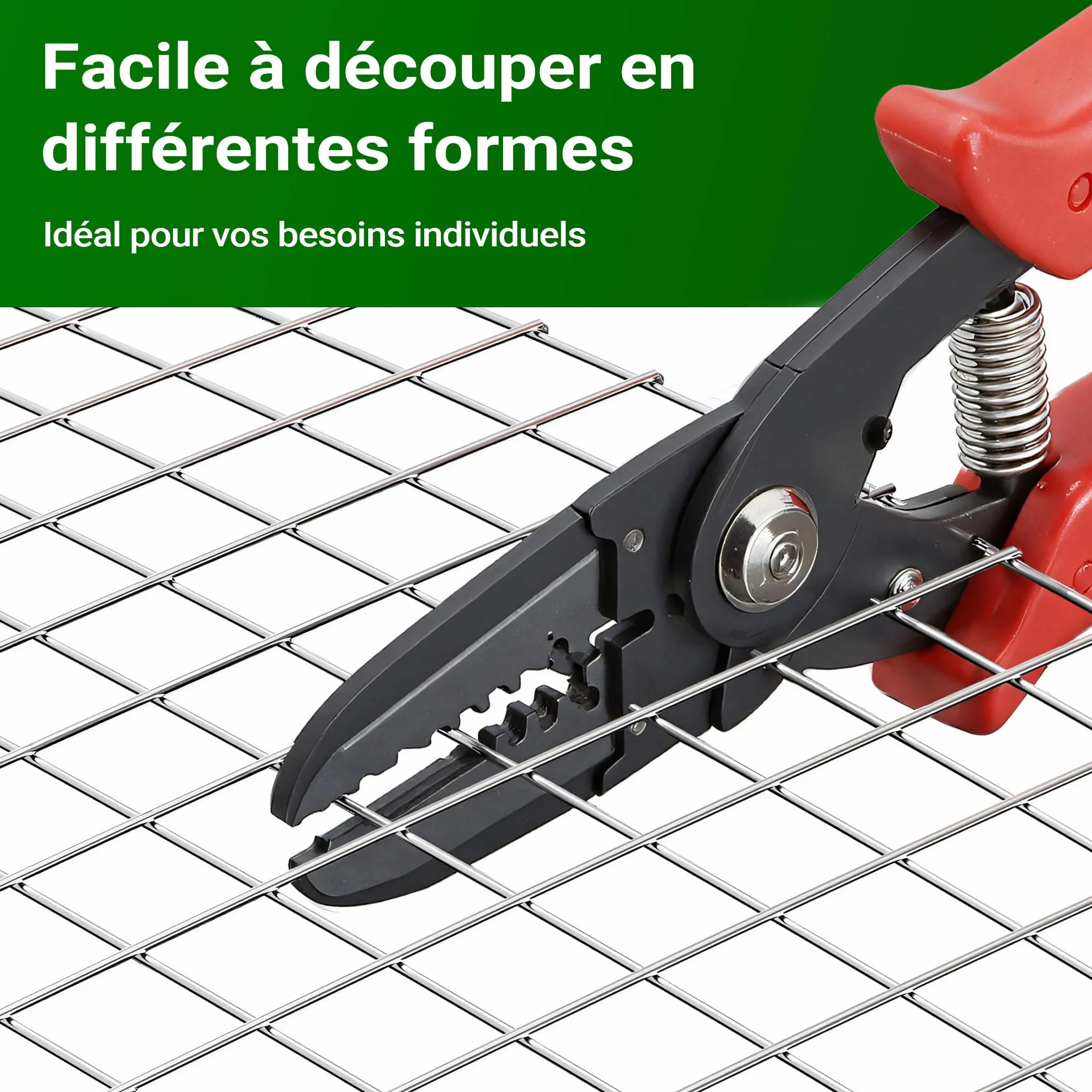 Wiltec Grillage à mailles 1 m x 10 m Acier galvanisé Maille 12 x 12 mm Épaisseur fil 0,7 mm Grille métallique