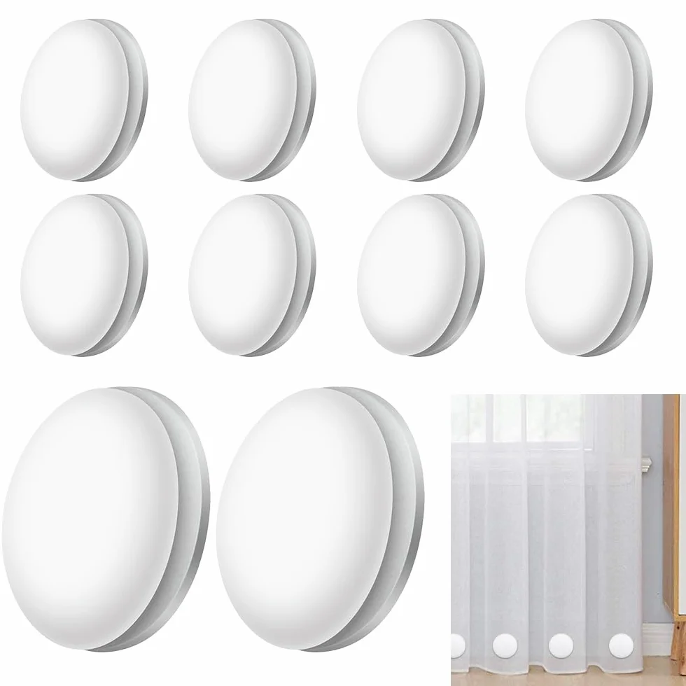 Poids de Nappe de Table Exterieur, Pince de Nappe Extra Lourde avec Aimant en Acier Inoxydable, 10 Pièces (Blanc)