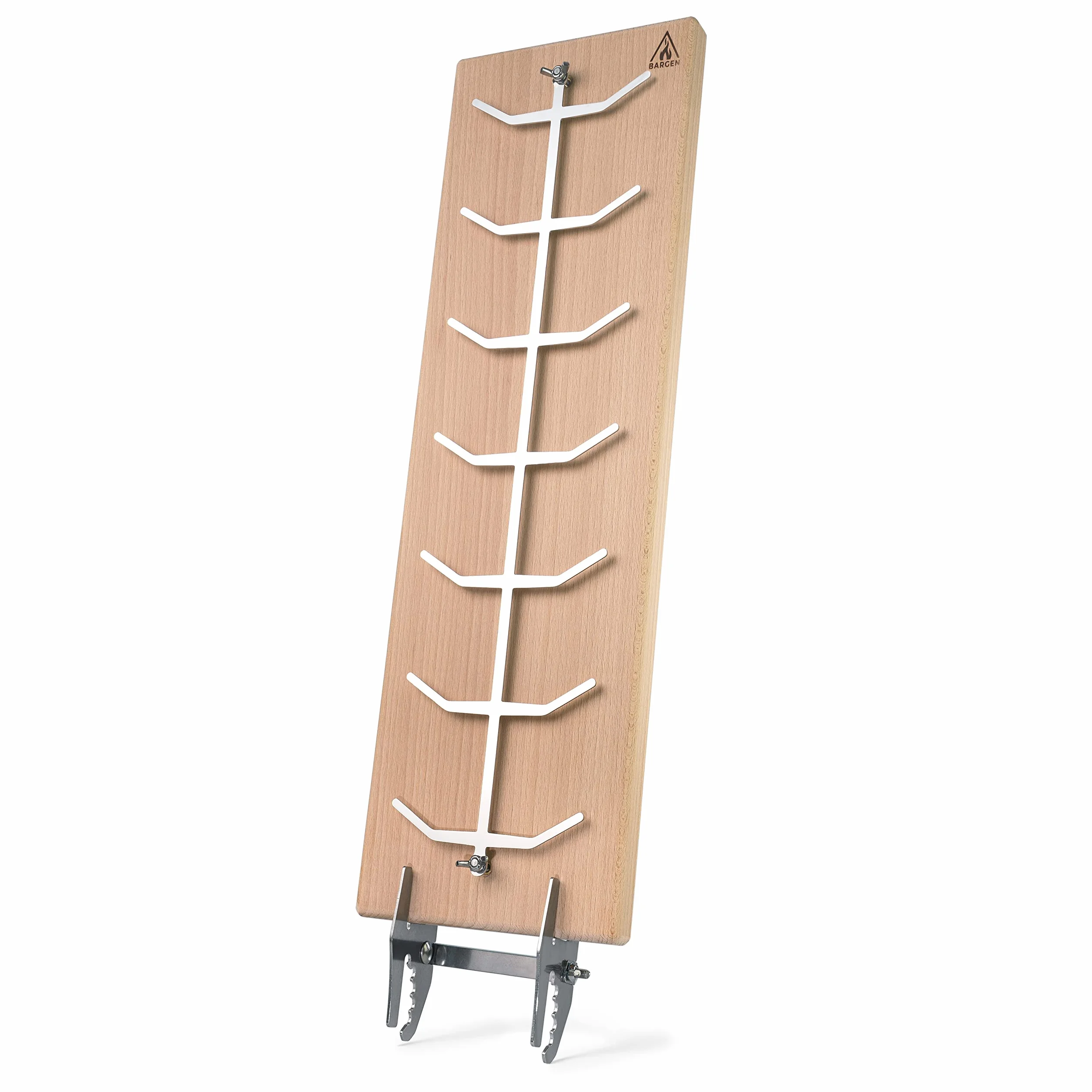 Bargen Premium Planche à Saumon en Hêtre pour Fumer ou Griller avec Support Stable