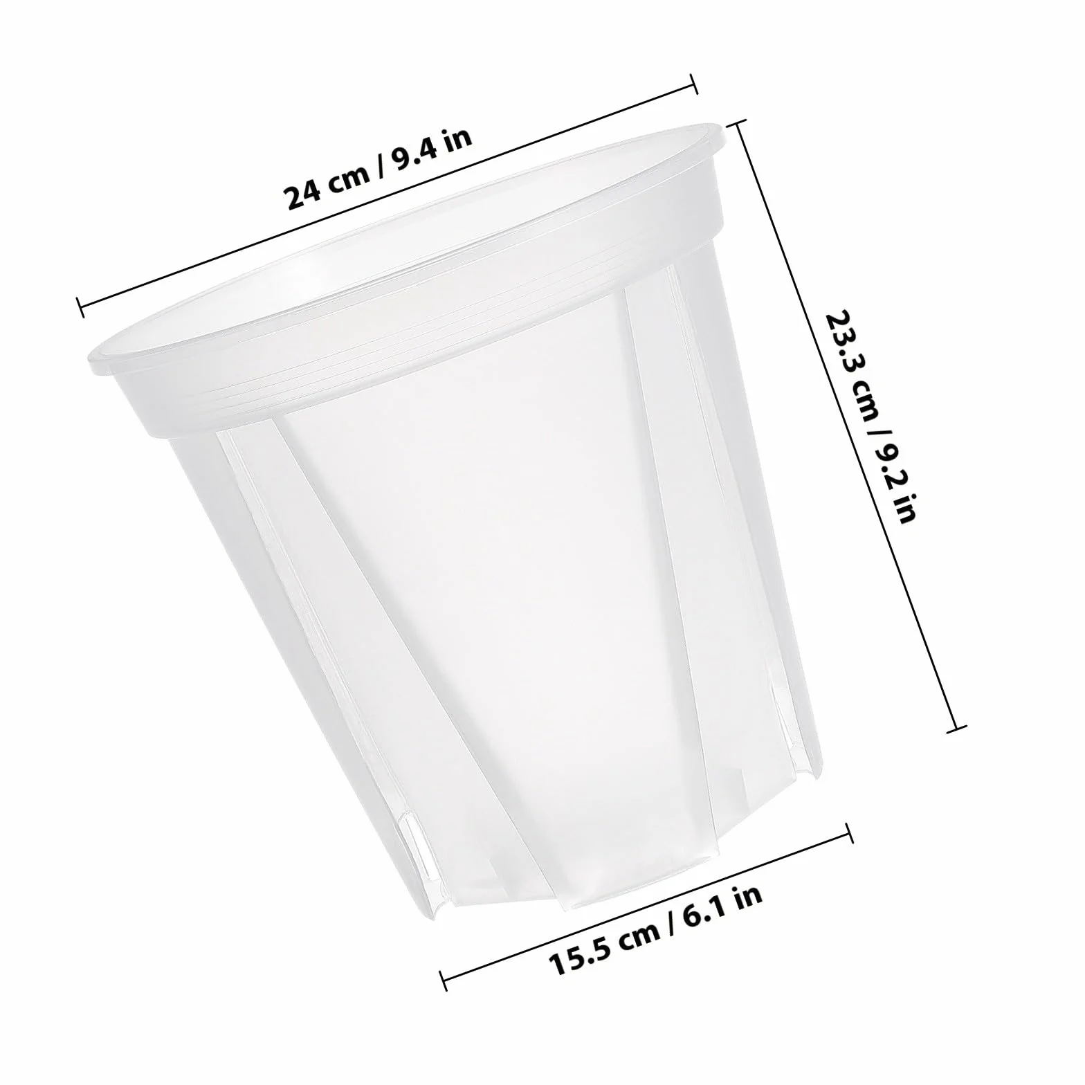 SEWACC Lot de 2 Pots de Pépinière Transparents 24 cm avec Trous de Drainage pour Succulentes Cactus Orchidées