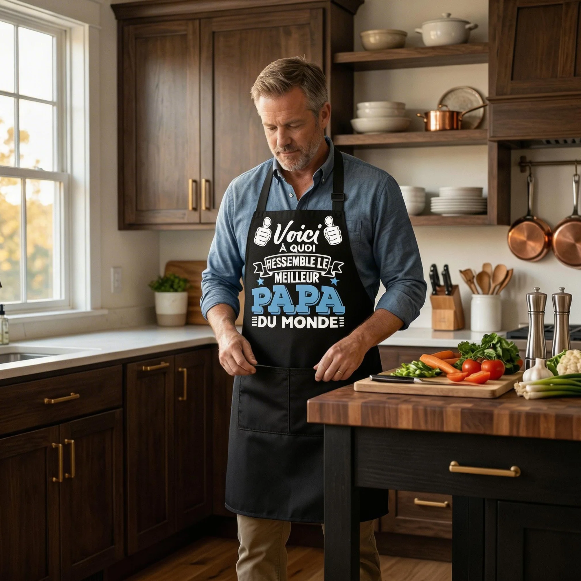 Tablier Papa Cuisine Barbecue BBQ Homme Cadeau Fête Des Pères Personnalisé