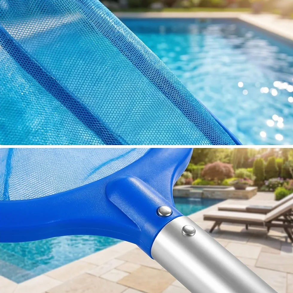 Yi'antai Epuisette Piscine Manche Telescopique 188cm Maille Brosse Kit Nettoyage Bleu
