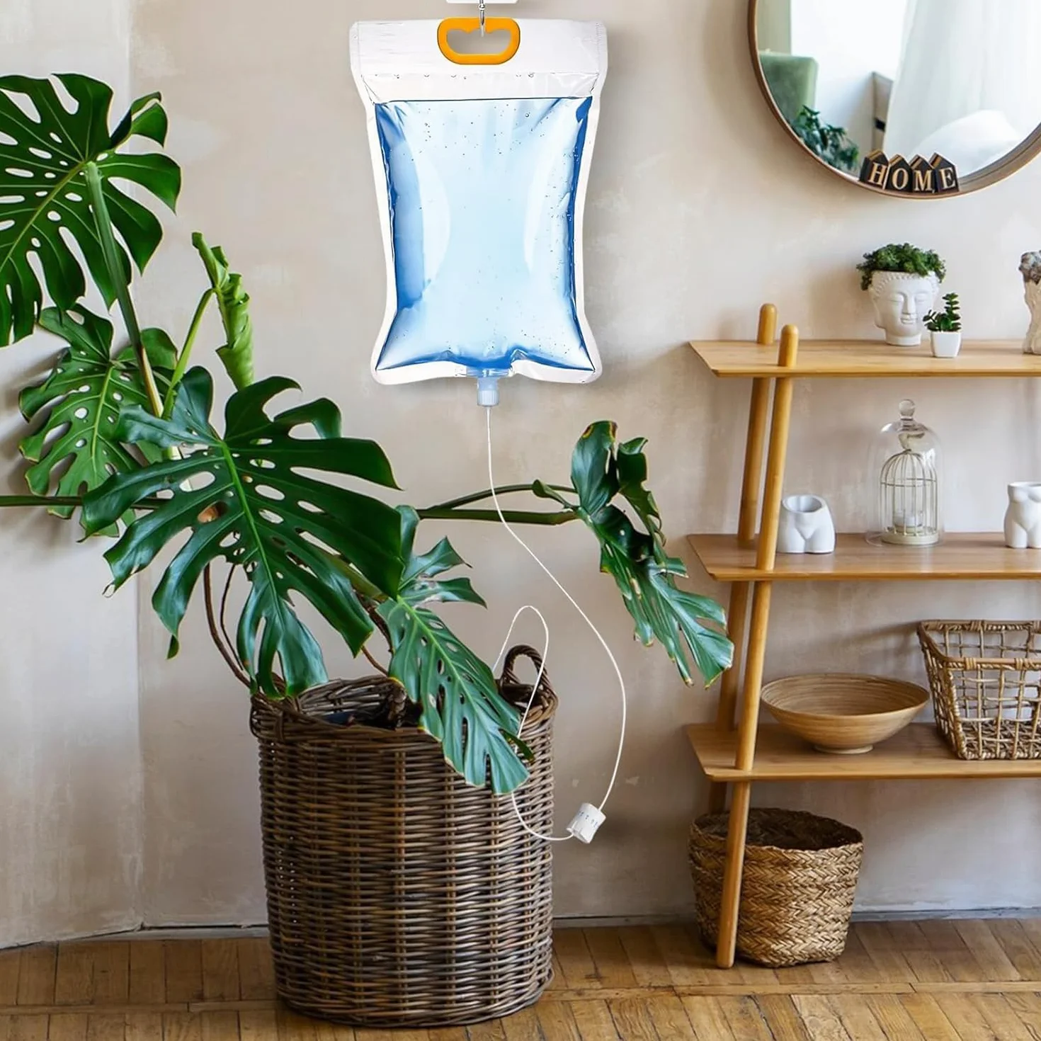 Sac d’Arrosage Automatique 3,5L 5 Pièces: Système Goutte à Goutte avec Débit Réglable pour Plantes Intérieur Extérieur