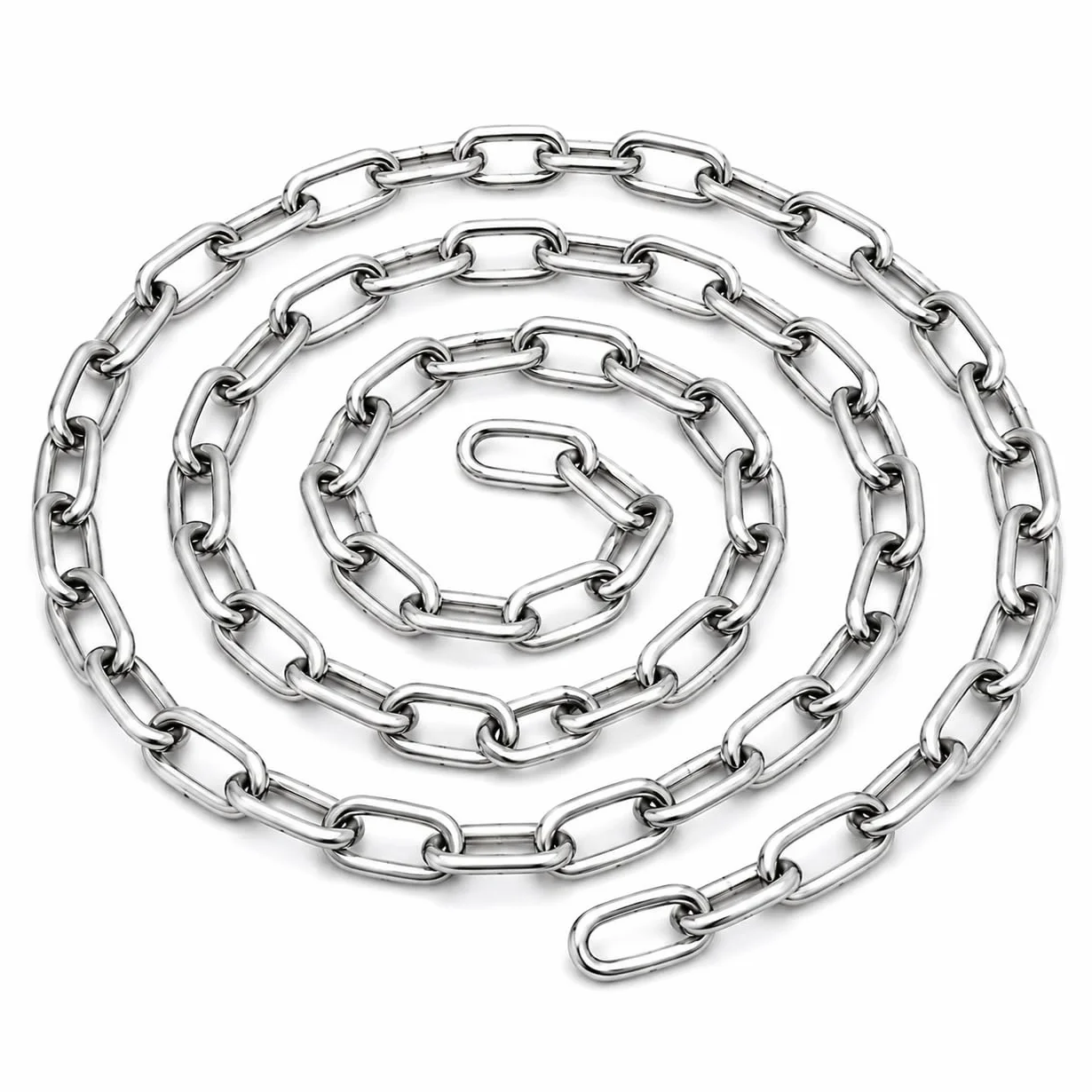 CYEER Chaîne en Acier Inoxydable 6mm x 2m, Chaîne Métallique Robuste en Inox 304 pour Fauteuil Suspendu, Sac de Frappe, Balançoire et Jardin, Maillons Soudés Résistants aux Intempéries