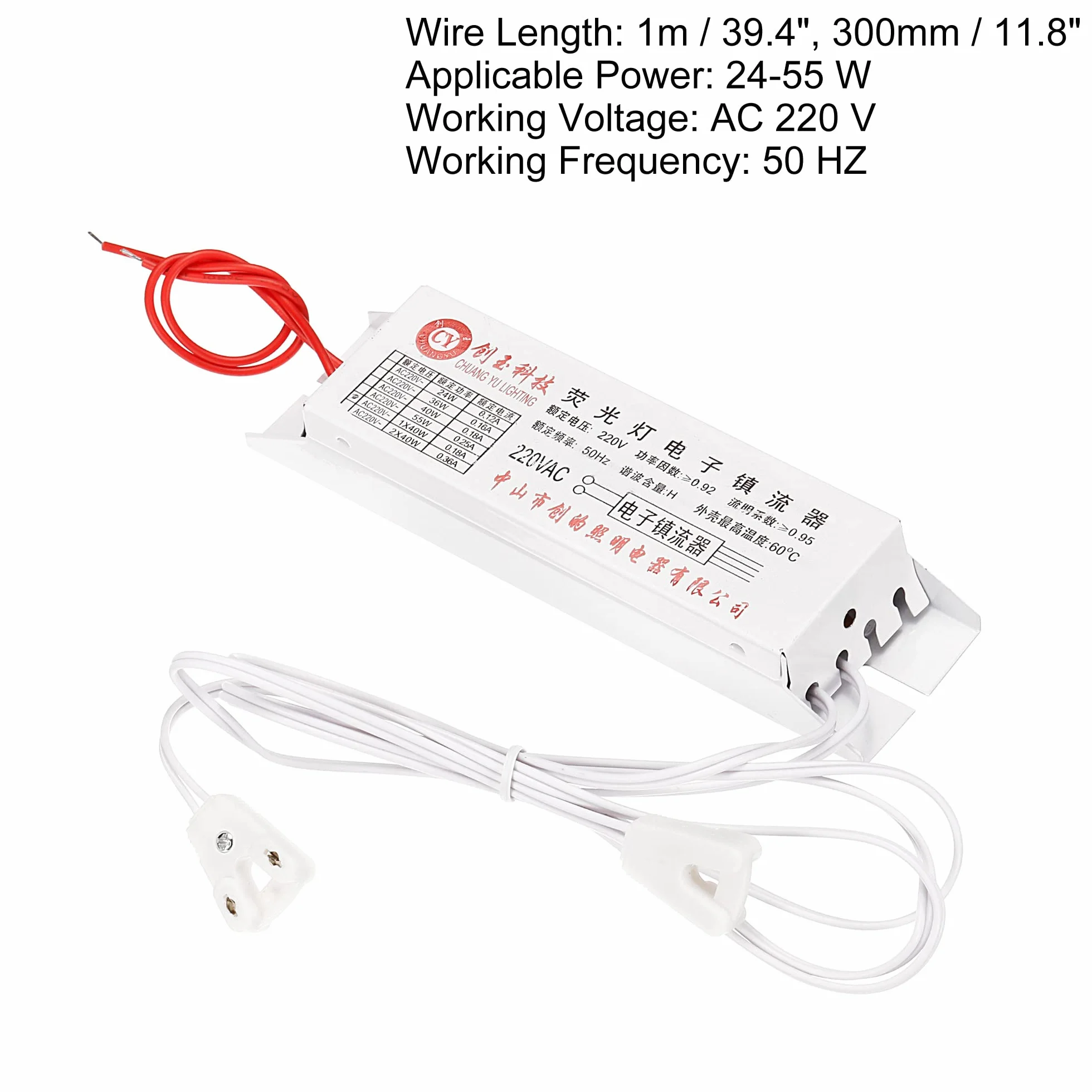 PATIKIL Électronique Ballast, 220V AC 22/40-Watt T8 Fluorescent Tube Universel Ballast Tube Instant Démarrer avec 2 Interface, Blanc