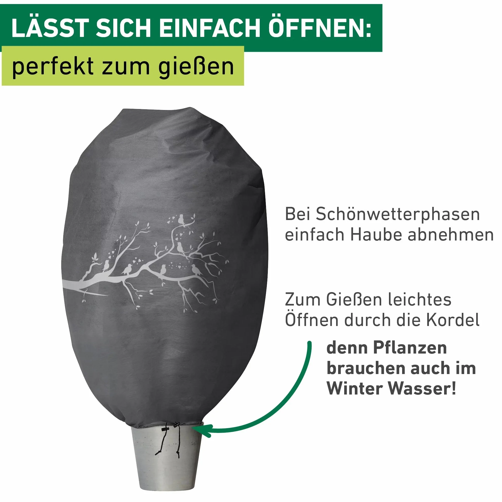 Windhager Housse de Protection Hiver XXL 1,4 x 2 m Voile Anti-Gel Plantes résistant aux intempéries Anthracite 07399