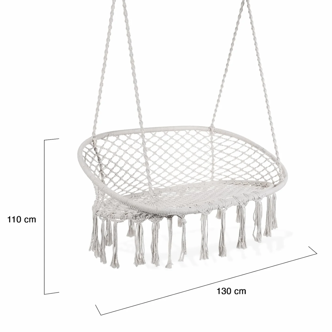 Banc Suspendu Bohème Macramé Balancelle 2 Places