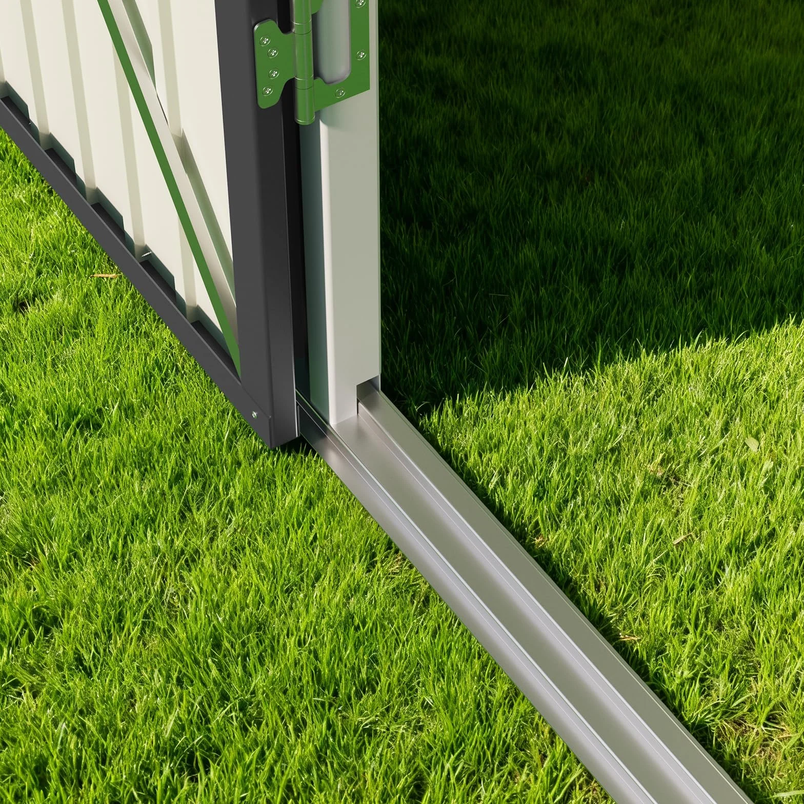 Abri De Jardin Métallique 182x161x94 cm Gris avec Étagères Toit Incliné Ventilation