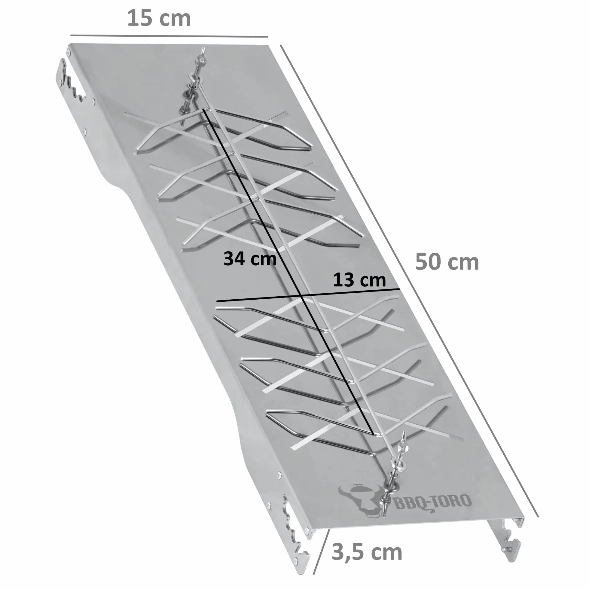 BBQ-TORO Lot de 4 Planches à Saumon en Acier Inoxydable pour Fumage et Grillades avec Inclinaison réglable