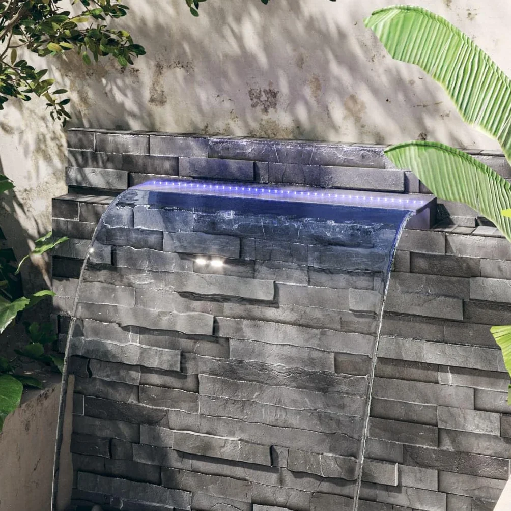 vidaXL Déversoir Cascade LED RVB Acrylique 90 cm Fontaine Décorative Jardin